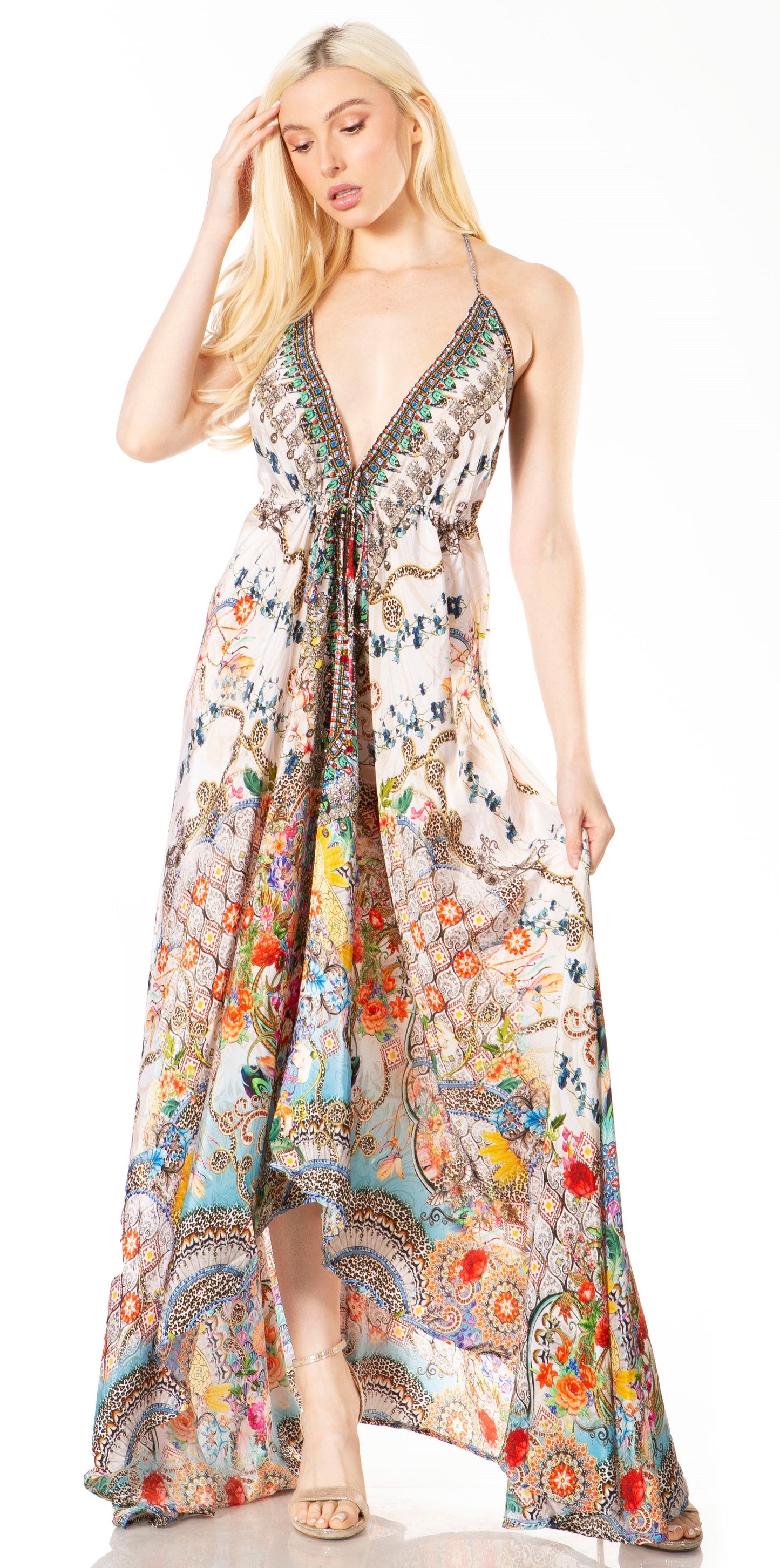 Sakkas Lizi 2 Women's High-Low Halter Maxi Dress for Beach and Vacation Parties - Concordia Style Boutique