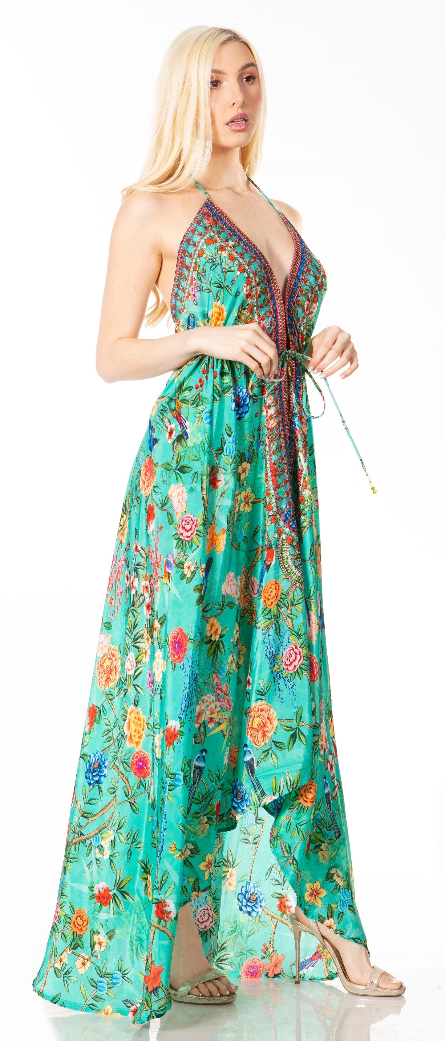 Sakkas Lizi 2 Women's High-Low Halter Maxi Dress for Beach and Vacation Parties - Concordia Style Boutique