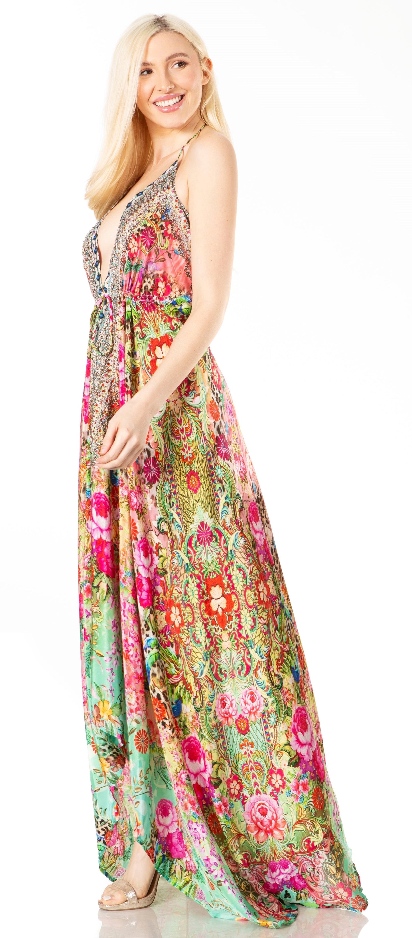 Sakkas Lizi 2 Women's High-Low Halter Maxi Dress for Beach and Vacation Parties - Concordia Style Boutique