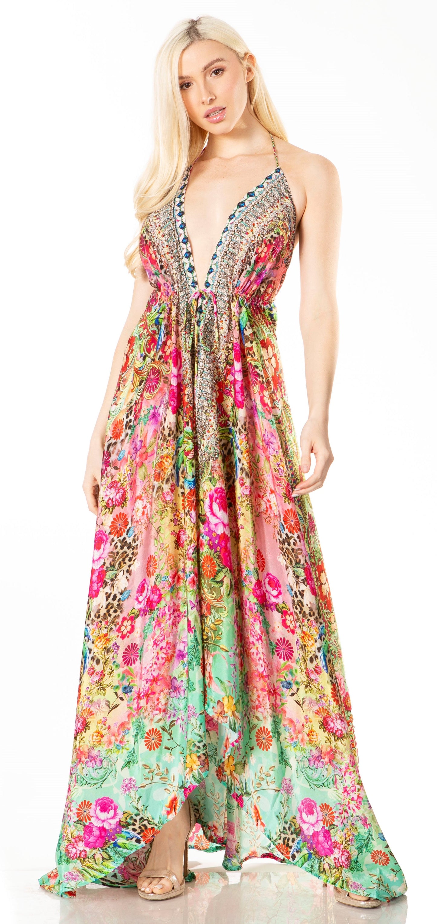 Sakkas Lizi 2 Women's High-Low Halter Maxi Dress for Beach and Vacation Parties - Concordia Style Boutique