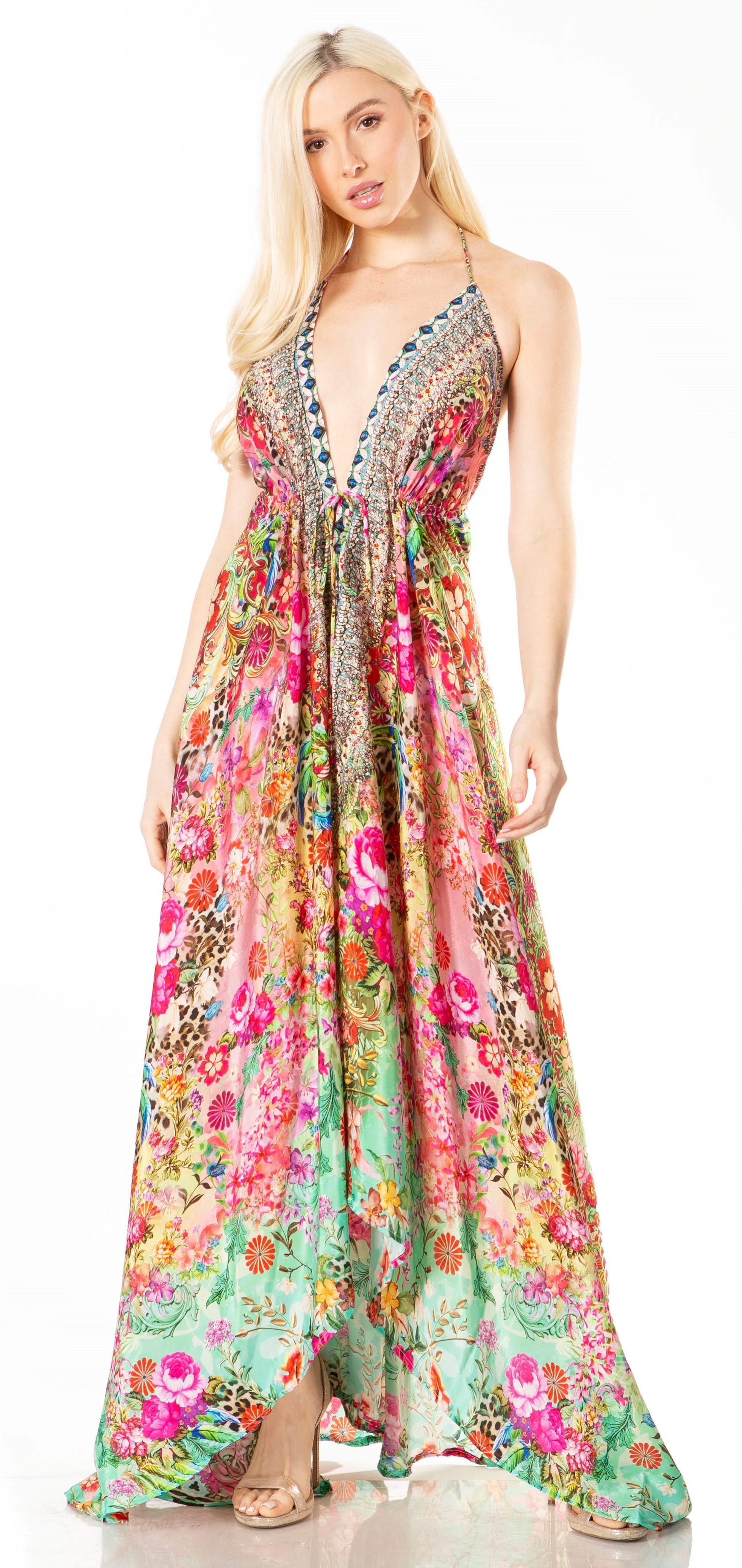 Sakkas Lizi 2 Women's High-Low Halter Maxi Dress for Beach and Vacation Parties - Concordia Style Boutique