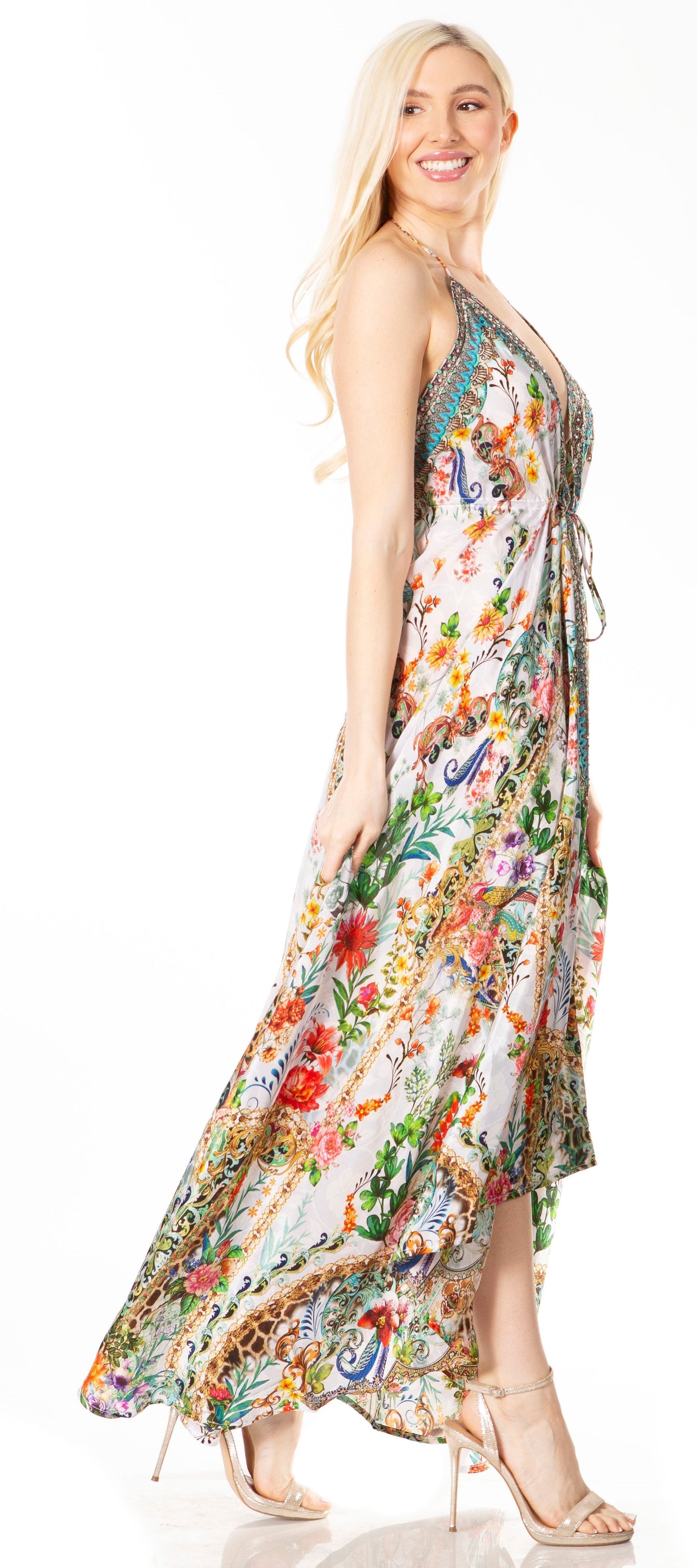 Sakkas Lizi 2 Women's High-Low Halter Maxi Dress for Beach and Vacation Parties - Concordia Style Boutique