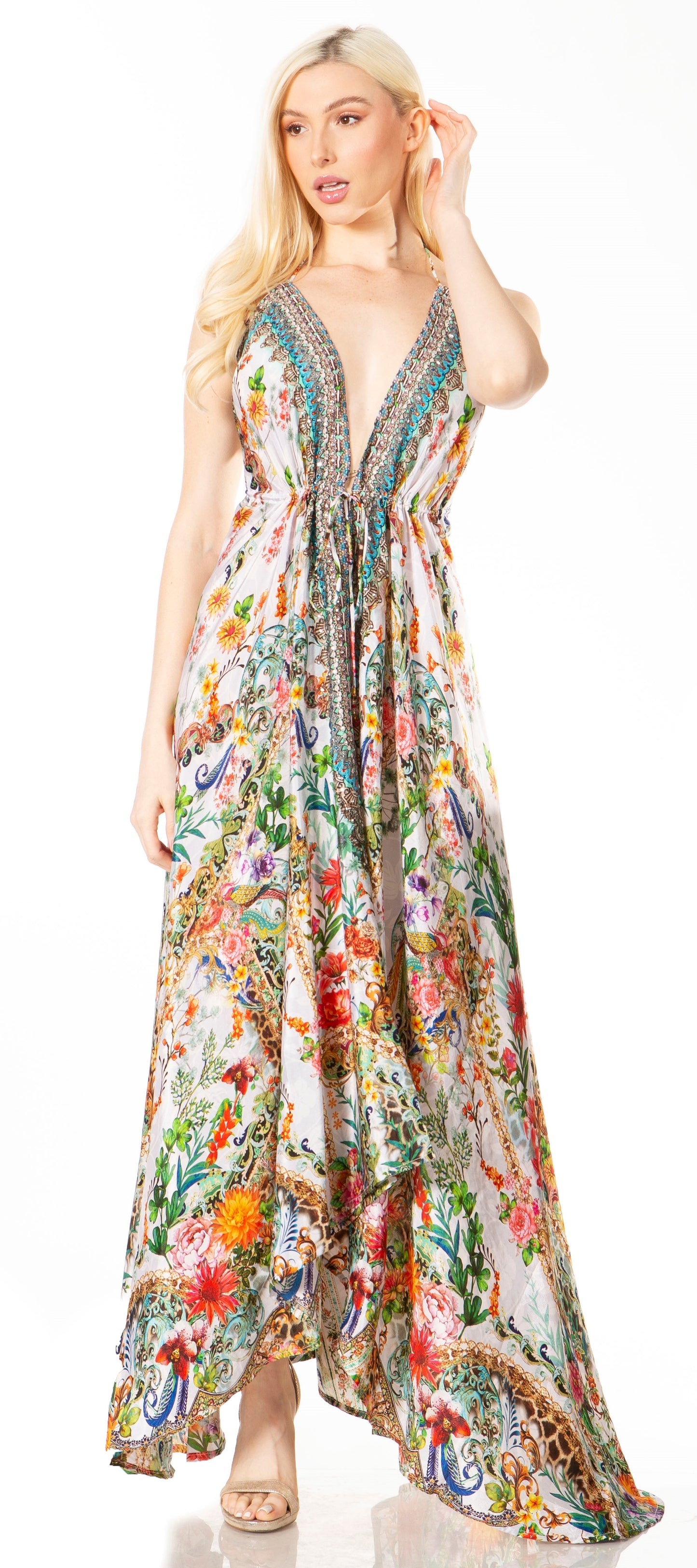 Sakkas Lizi 2 Women's High-Low Halter Maxi Dress for Beach and Vacation Parties - Concordia Style Boutique