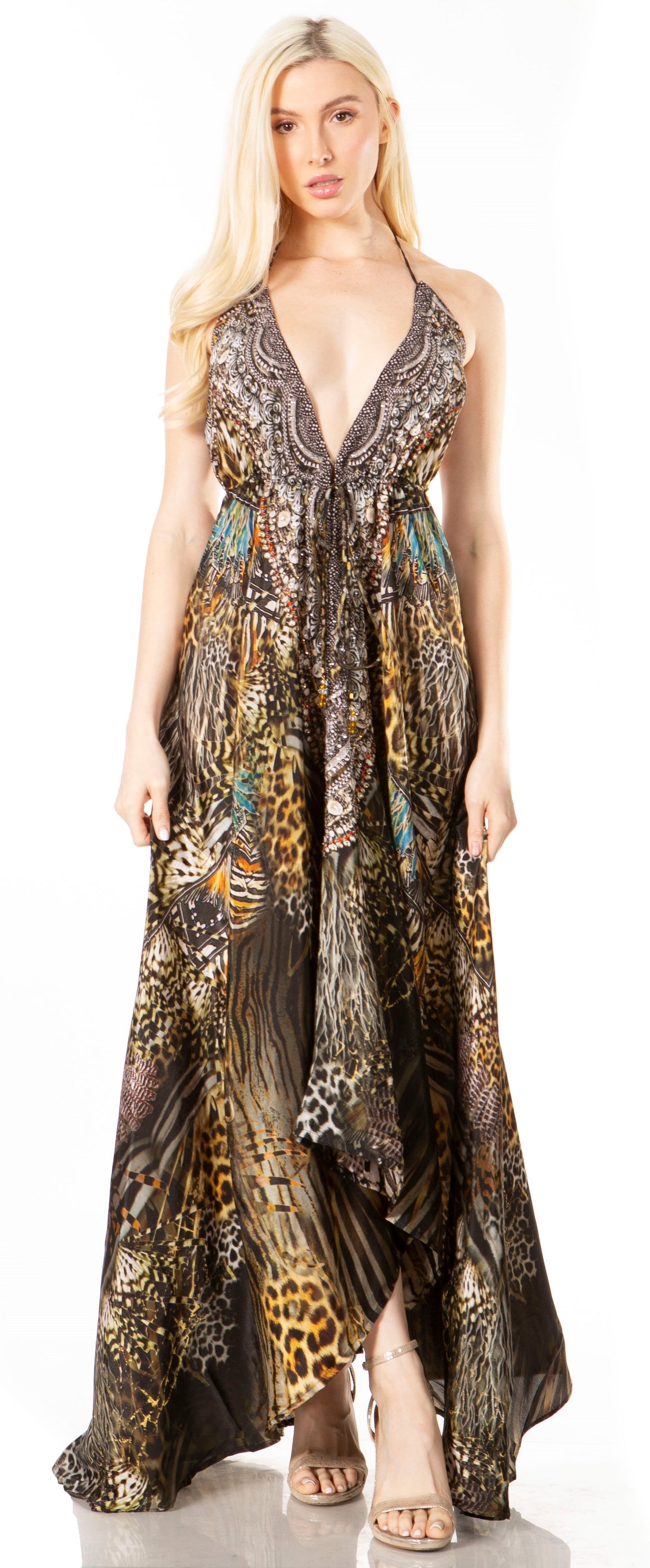 Sakkas Lizi 2 Women's High-Low Halter Maxi Dress for Beach and Vacation Parties - Concordia Style Boutique