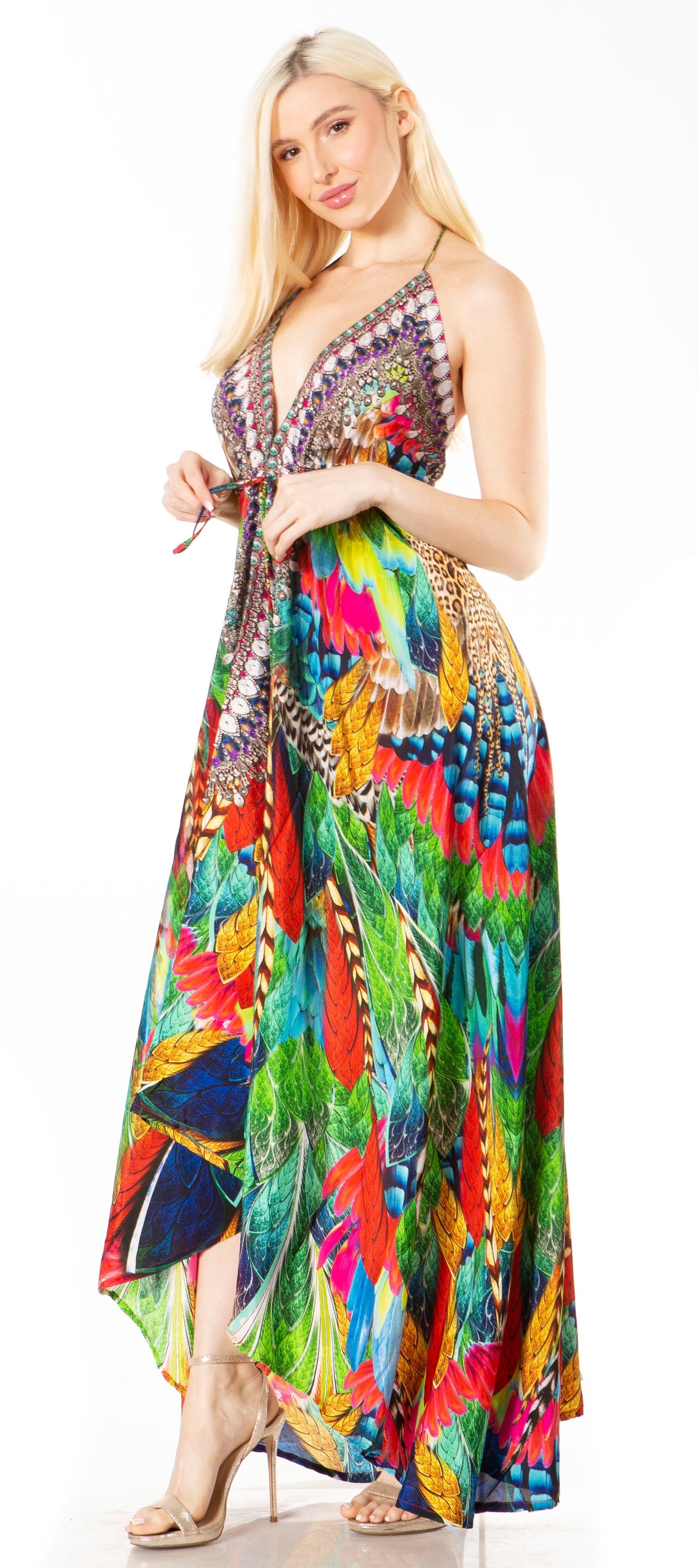 Sakkas Lizi 2 Women's High-Low Halter Maxi Dress for Beach and Vacation Parties - Concordia Style Boutique