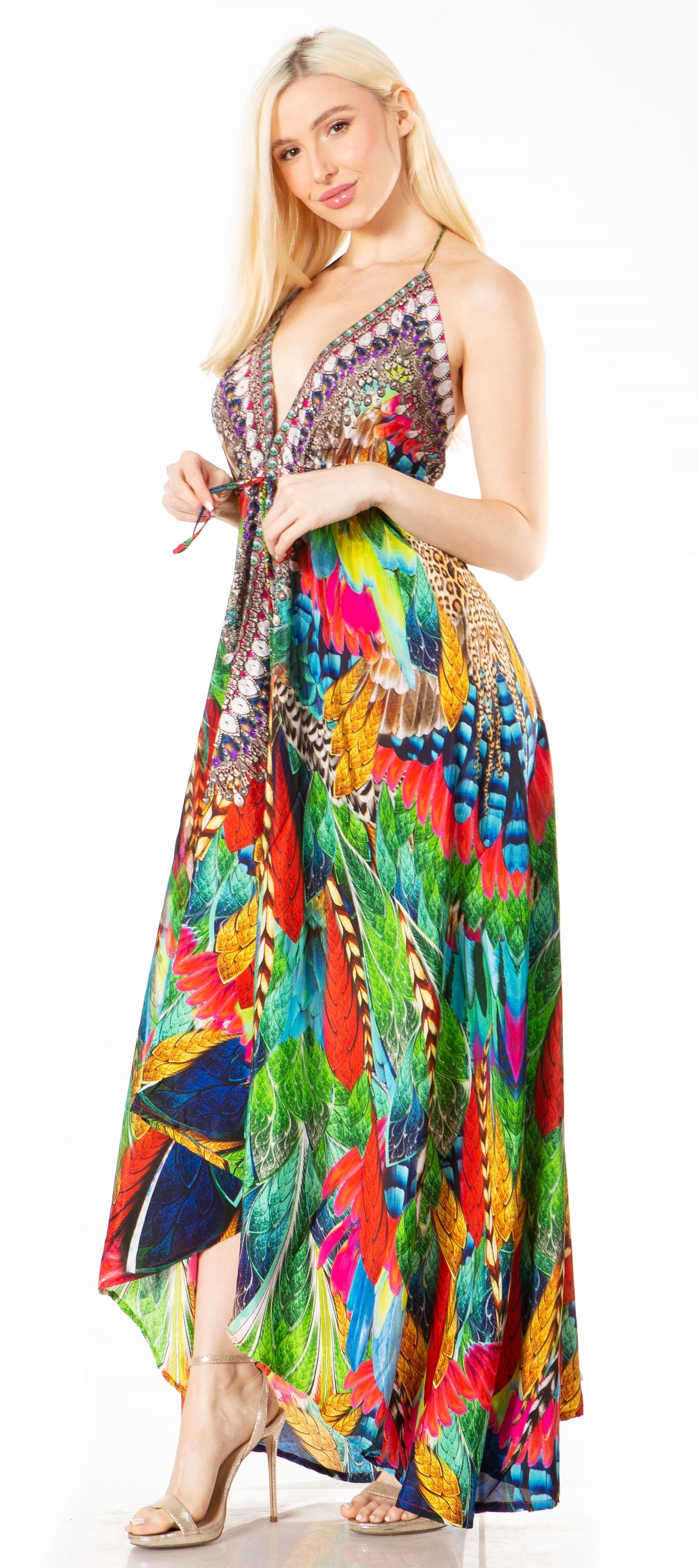 Sakkas Lizi 2 Women's High-Low Halter Maxi Dress for Beach and Vacation Parties - Concordia Style Boutique