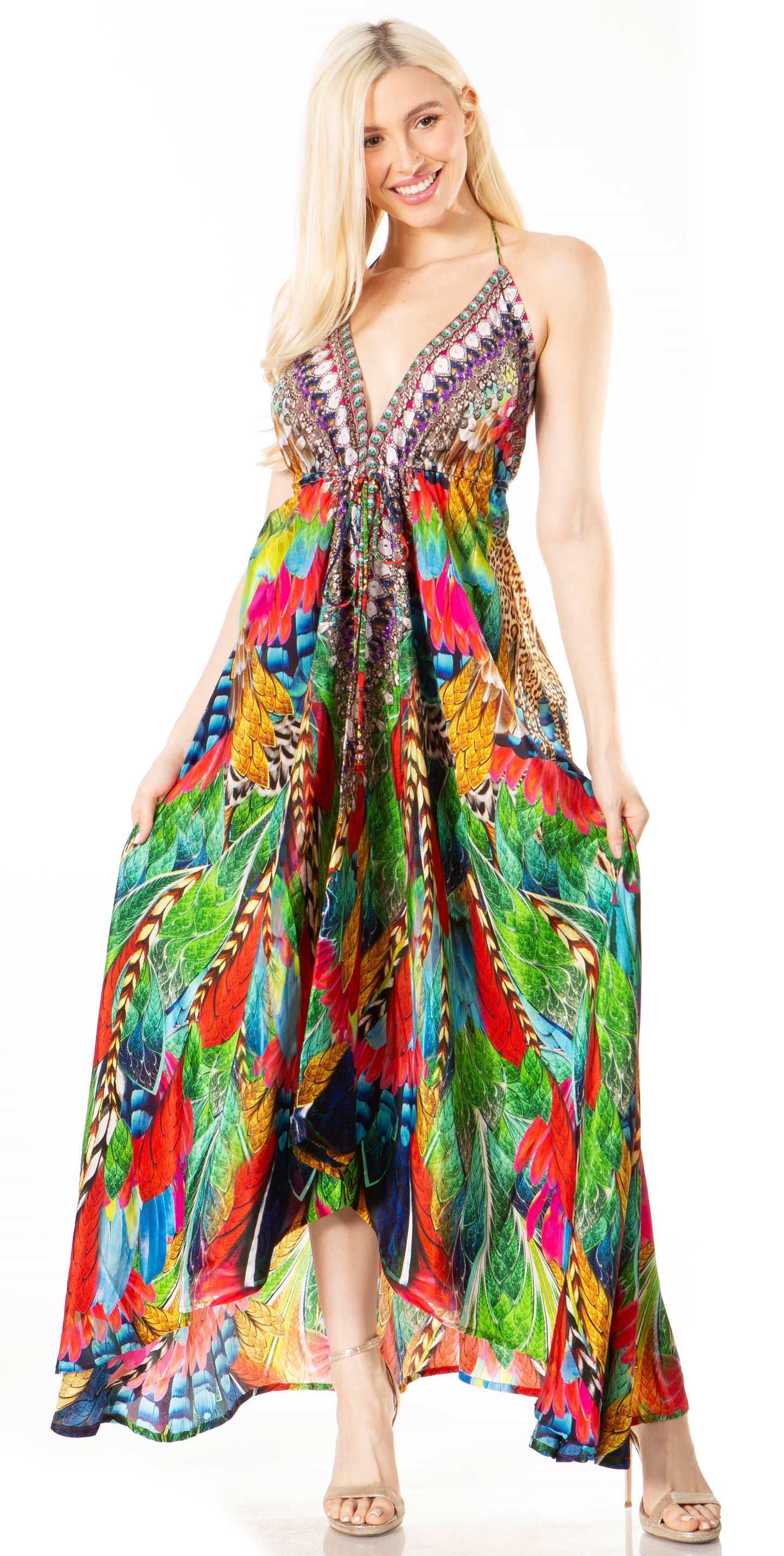 Sakkas Lizi 2 Women's High-Low Halter Maxi Dress for Beach and Vacation Parties - Concordia Style Boutique