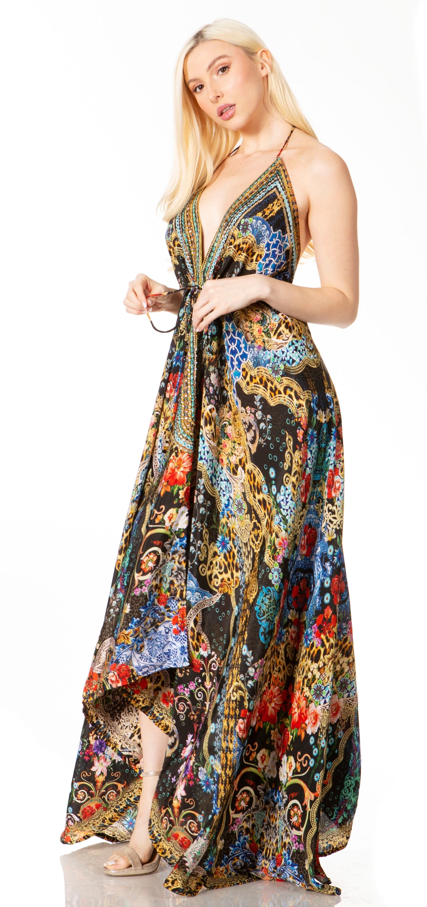 Sakkas Lizi 2 Women's High-Low Halter Maxi Dress for Beach and Vacation Parties - Concordia Style Boutique