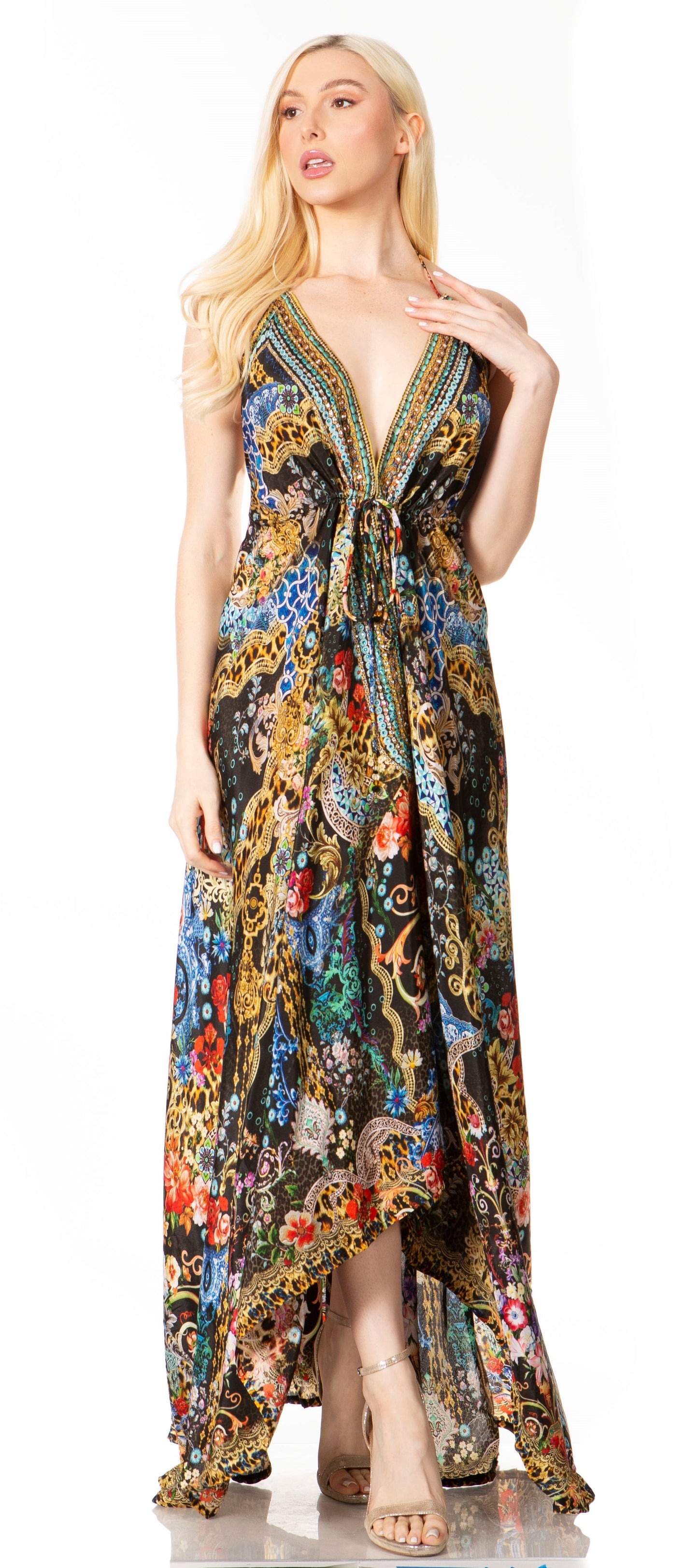 Sakkas Lizi 2 Women's High-Low Halter Maxi Dress for Beach and Vacation Parties - Concordia Style Boutique