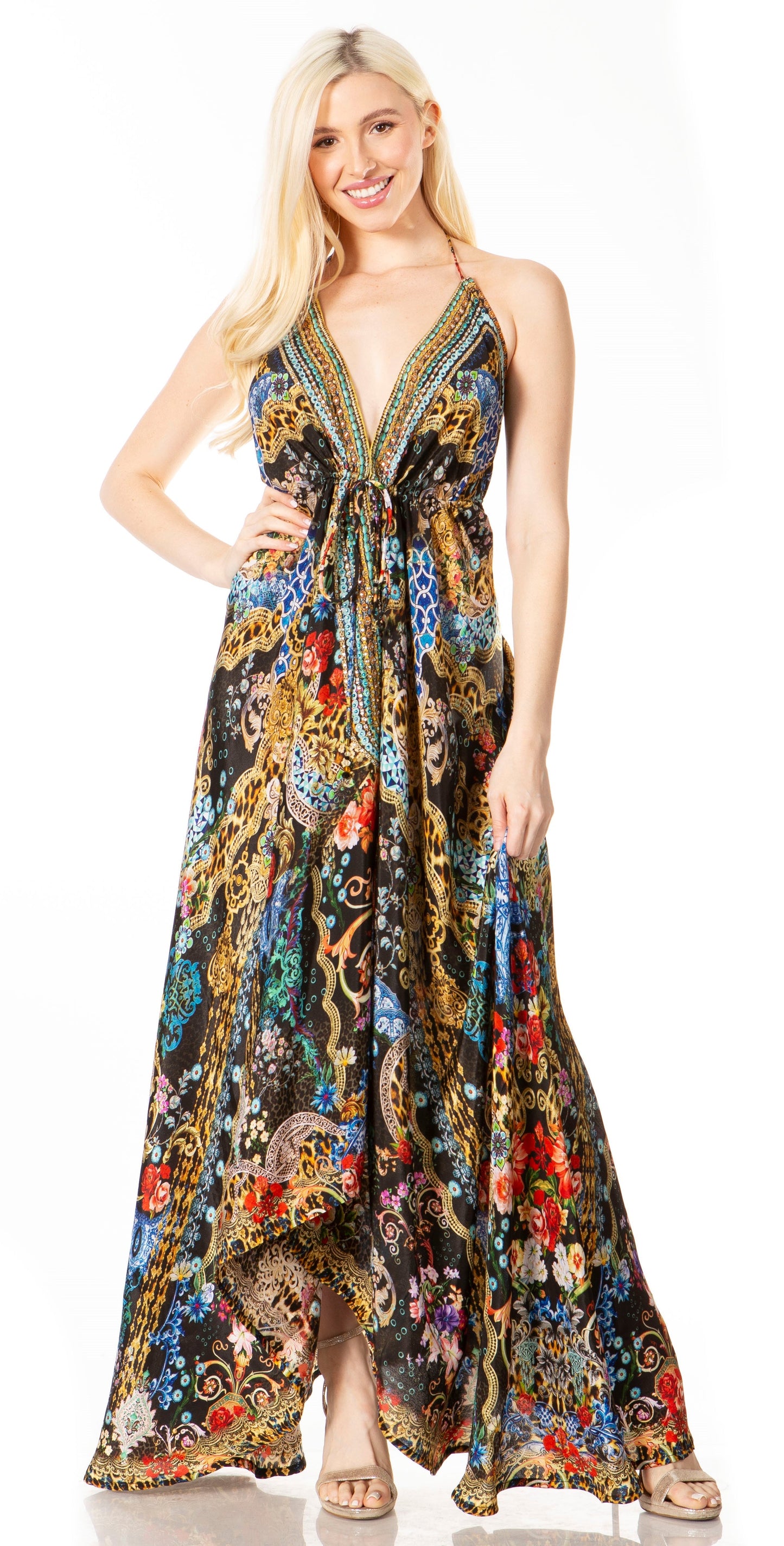 Sakkas Lizi 2 Women's High-Low Halter Maxi Dress for Beach and Vacation Parties - Concordia Style Boutique