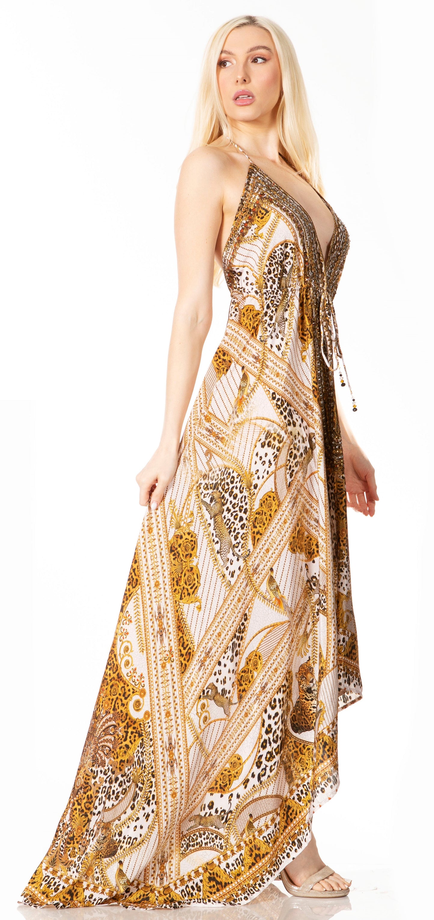 Sakkas Lizi 2 Women's High-Low Halter Maxi Dress for Beach and Vacation Parties - Concordia Style Boutique
