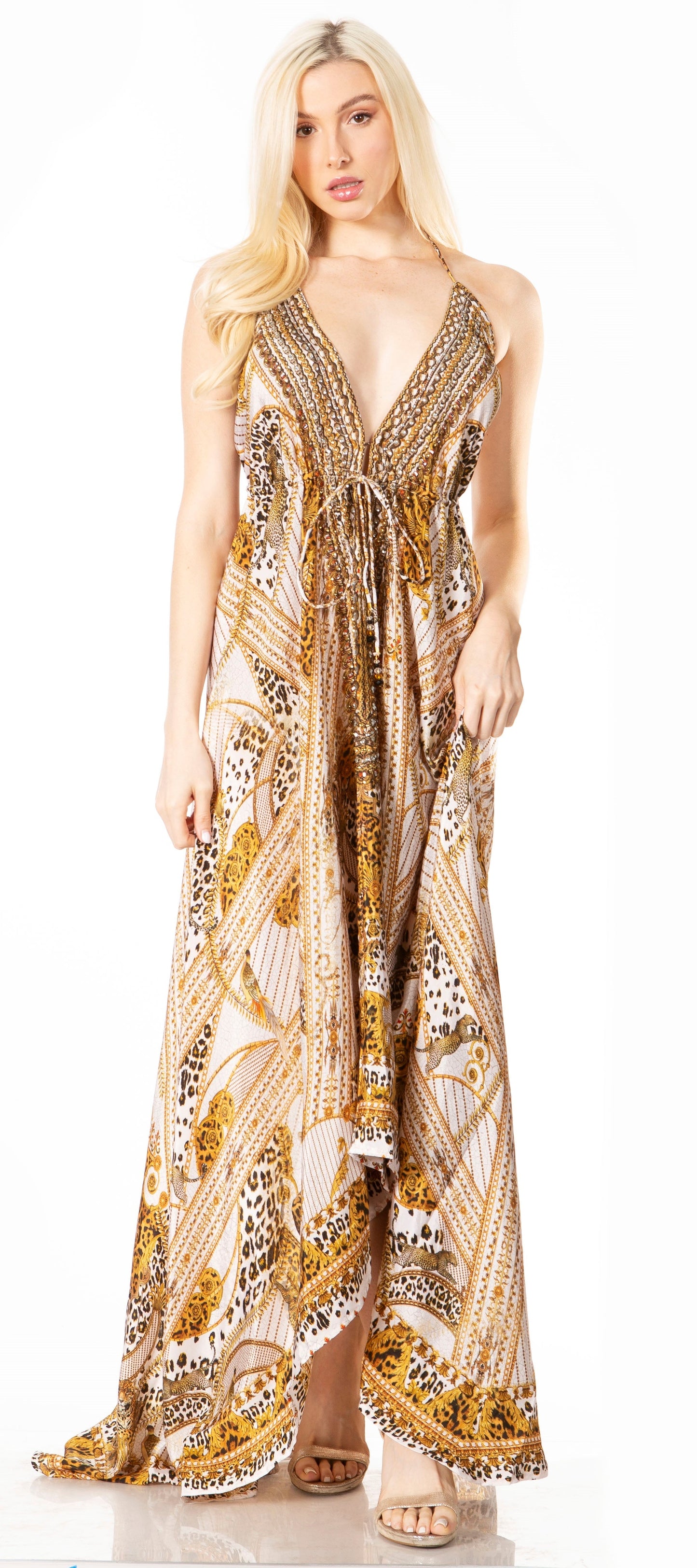 Sakkas Lizi 2 Women's High-Low Halter Maxi Dress for Beach and Vacation Parties - Concordia Style Boutique