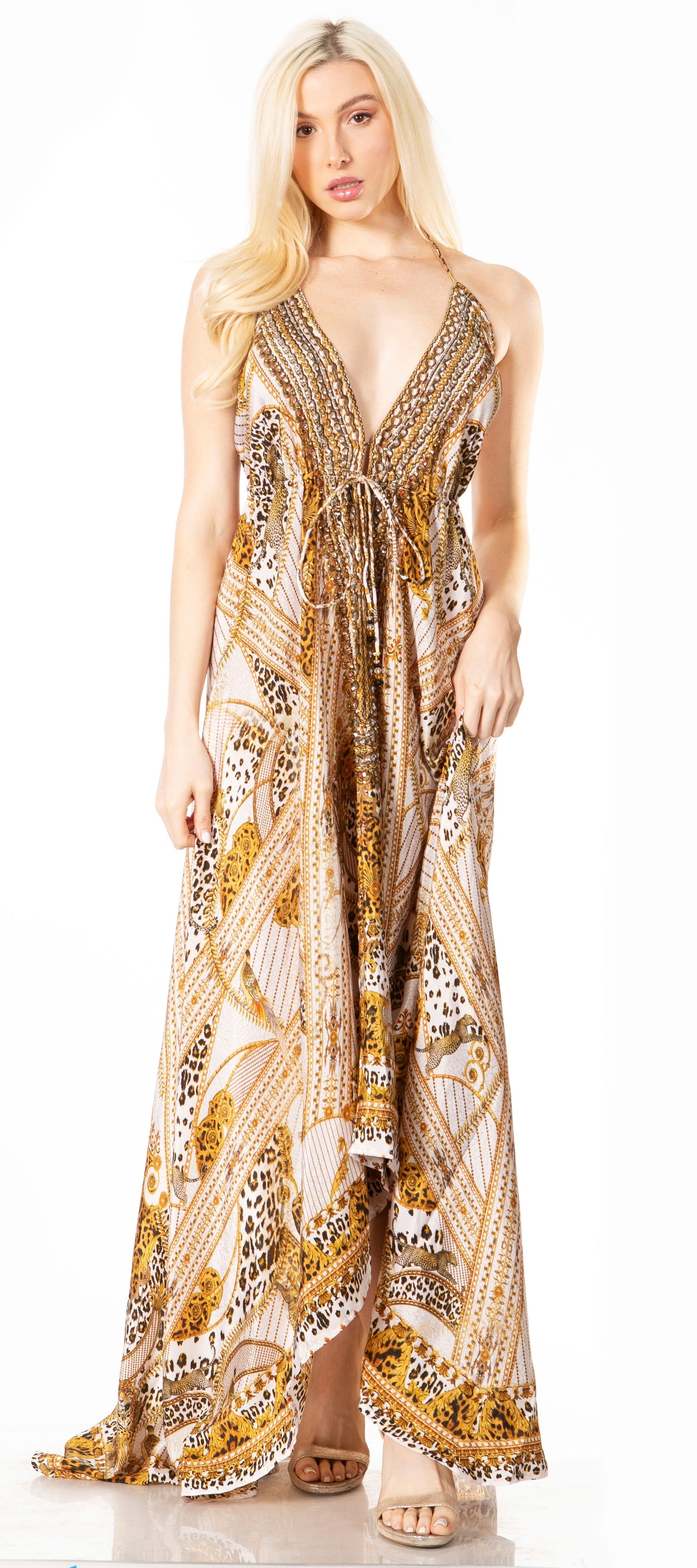 Sakkas Lizi 2 Women's High-Low Halter Maxi Dress for Beach and Vacation Parties - Concordia Style Boutique