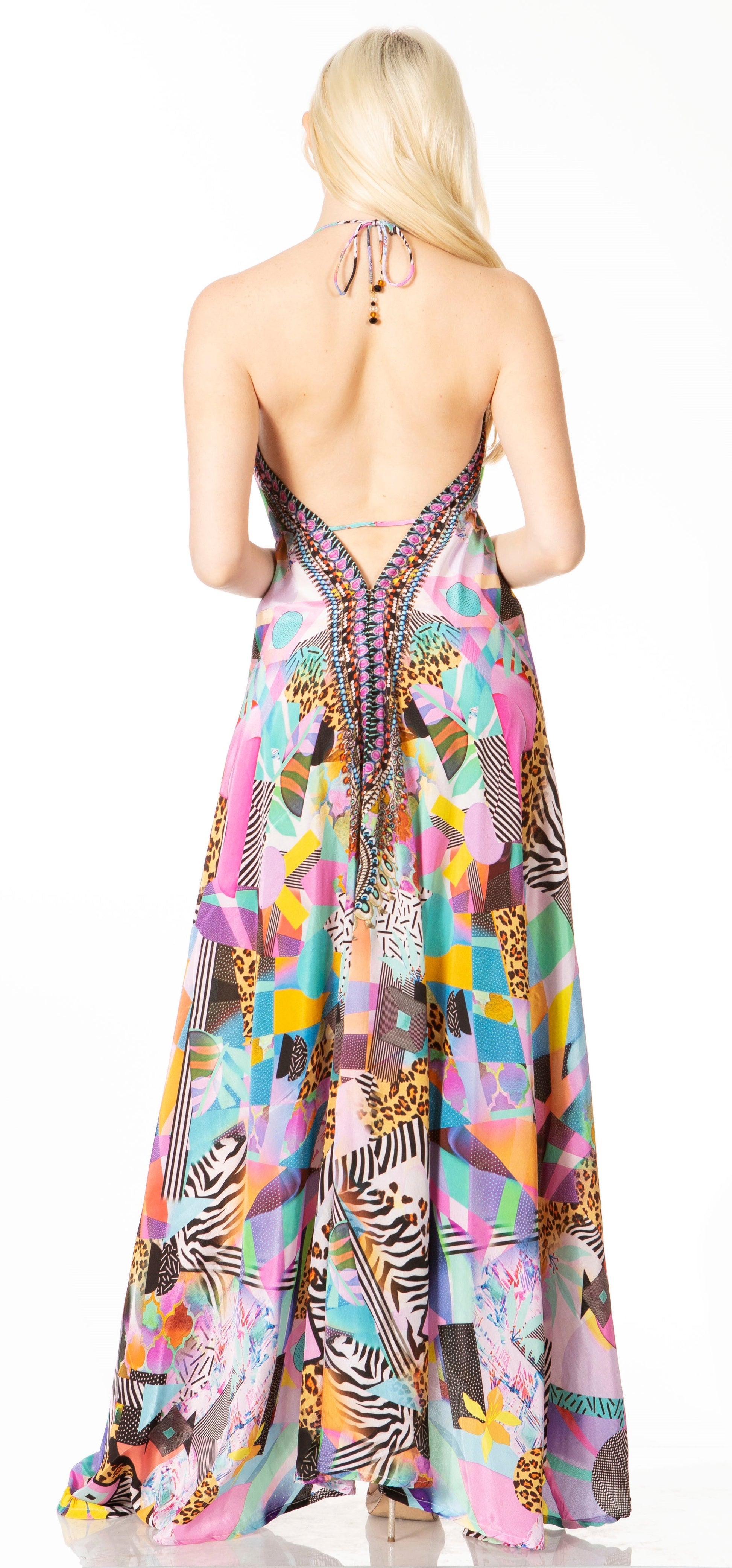 Sakkas Lizi 2 Women's High-Low Halter Maxi Dress for Beach and Vacation Parties - Concordia Style Boutique