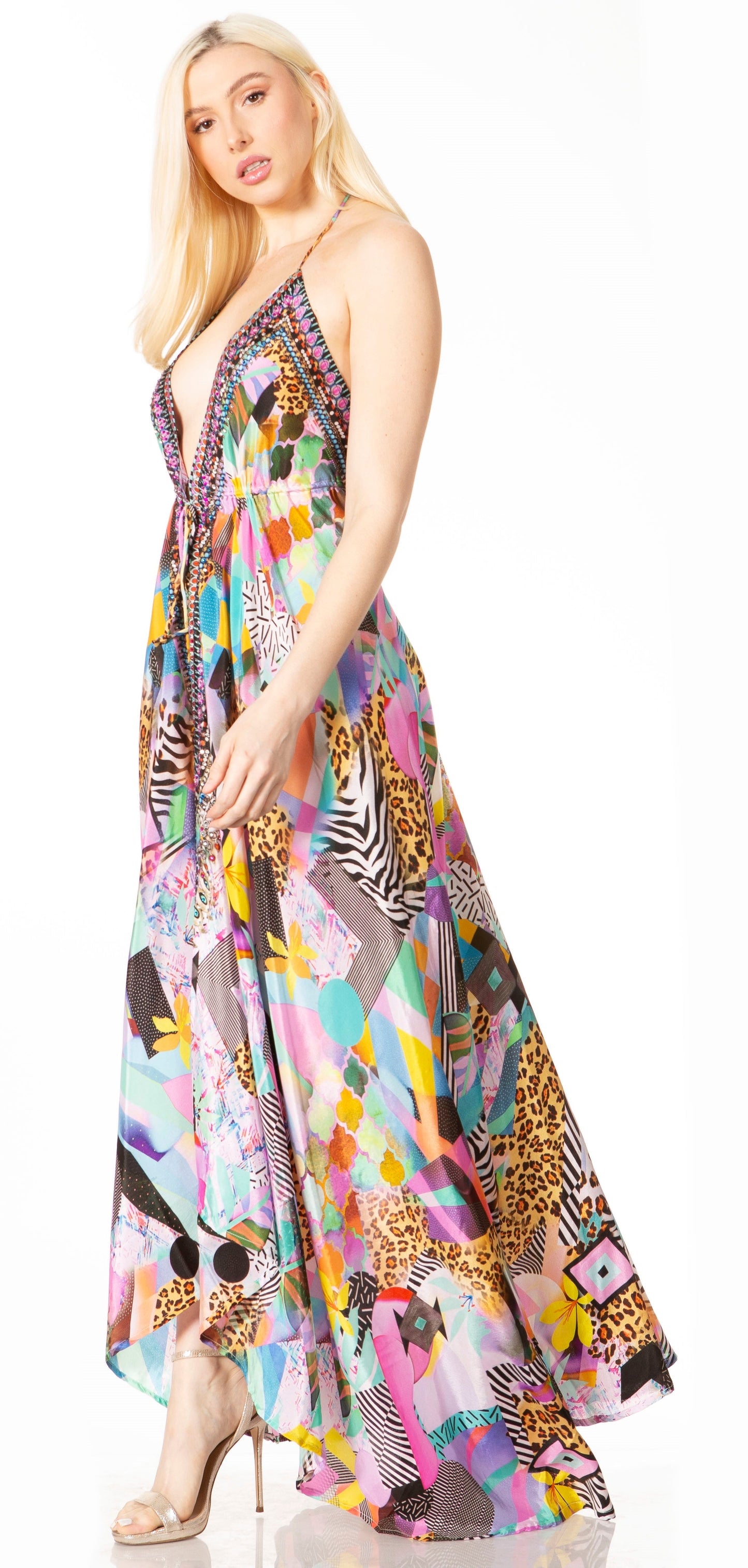 Sakkas Lizi 2 Women's High-Low Halter Maxi Dress for Beach and Vacation Parties - Concordia Style Boutique