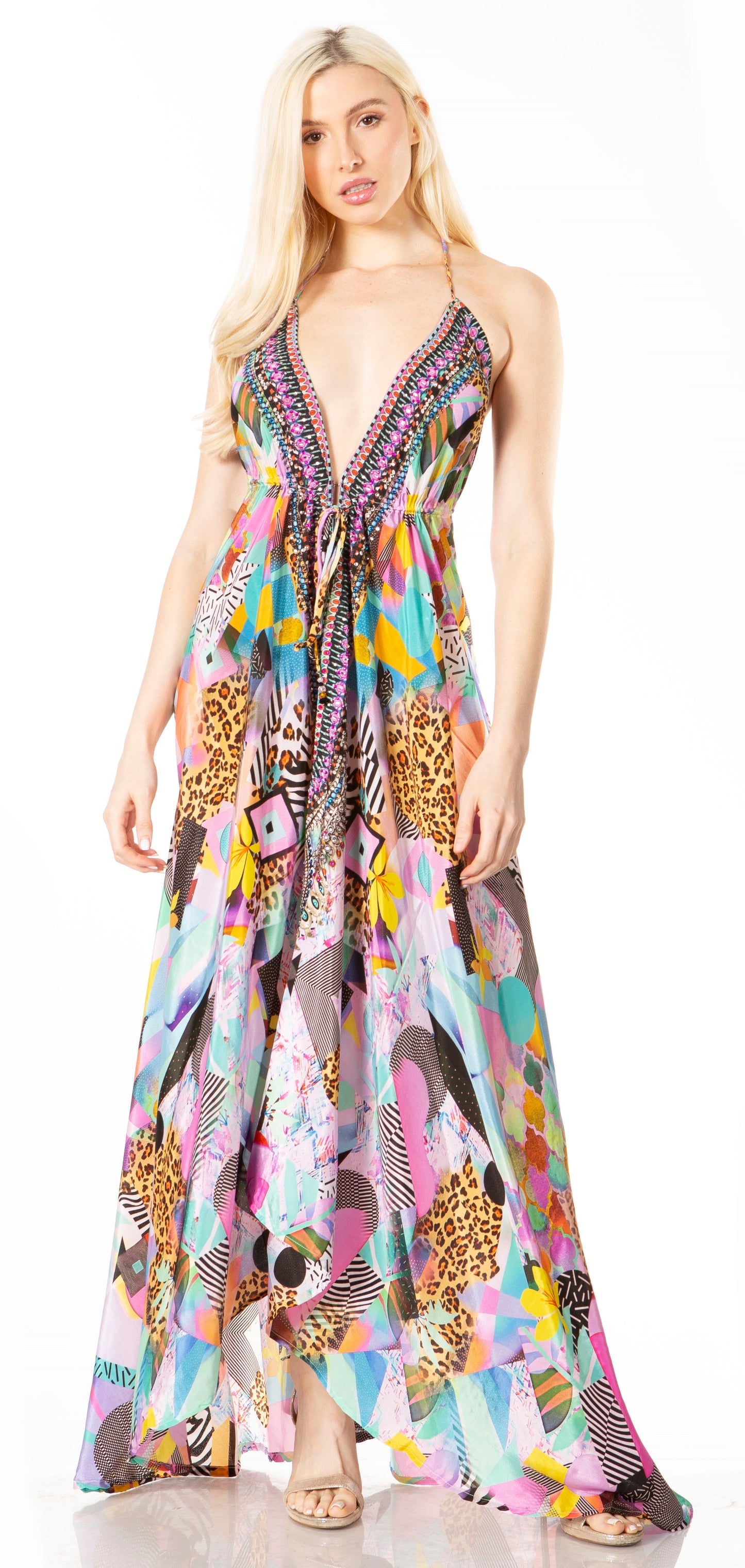 Sakkas Lizi 2 Women's High-Low Halter Maxi Dress for Beach and Vacation Parties - Concordia Style Boutique