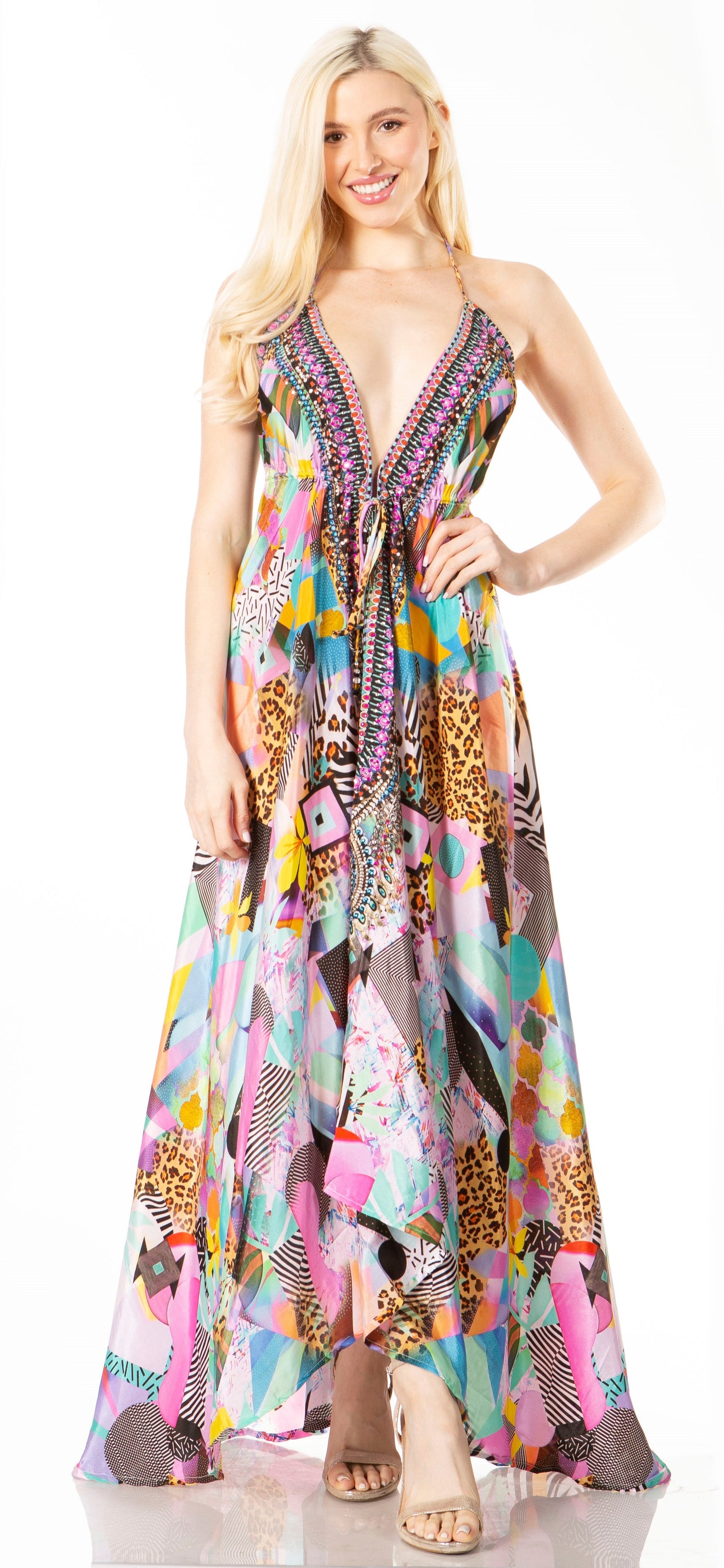 Sakkas Lizi 2 Women's High-Low Halter Maxi Dress for Beach and Vacation Parties - Concordia Style Boutique