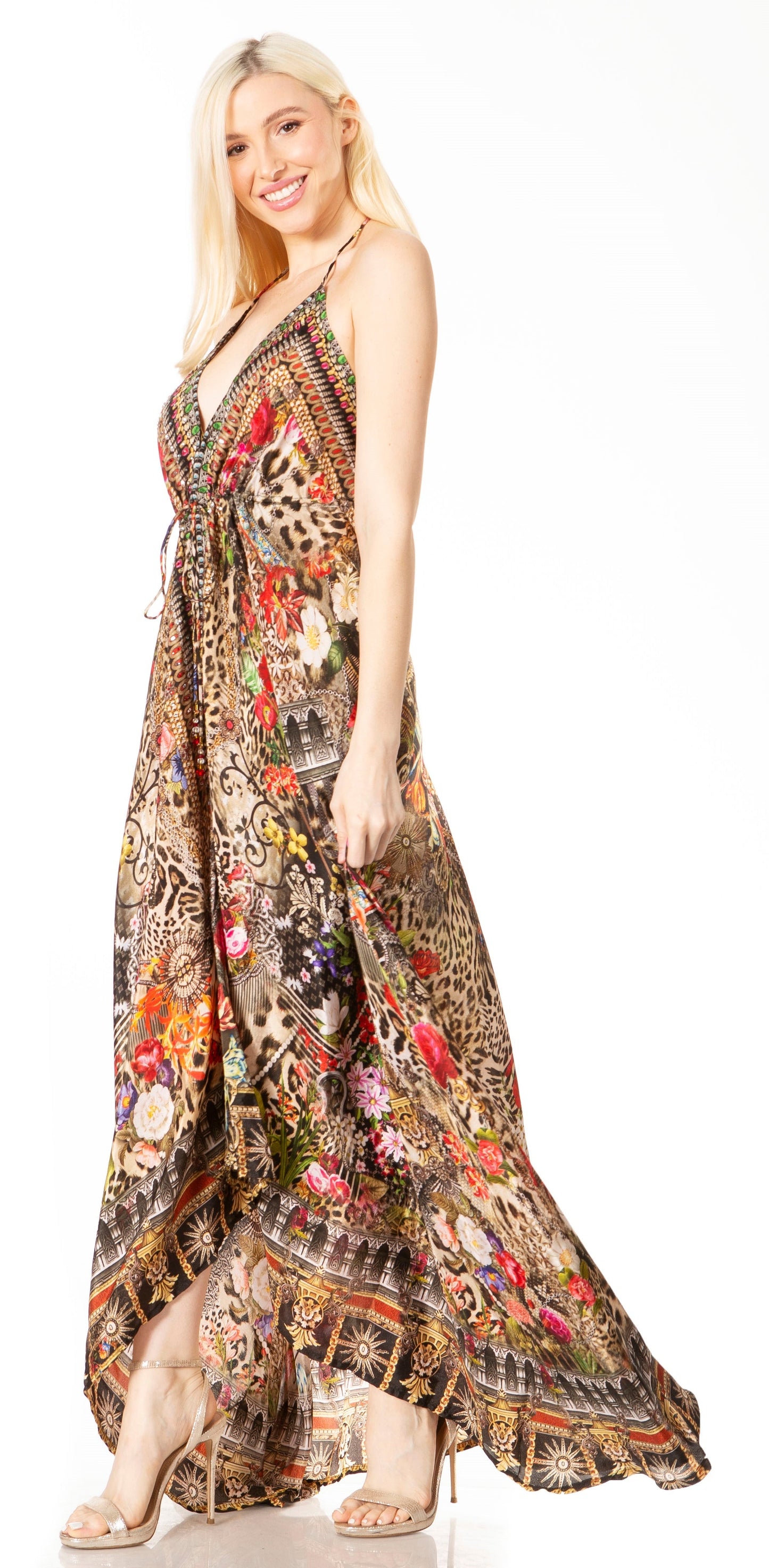 Sakkas Lizi 2 Women's High-Low Halter Maxi Dress for Beach and Vacation Parties - Concordia Style Boutique