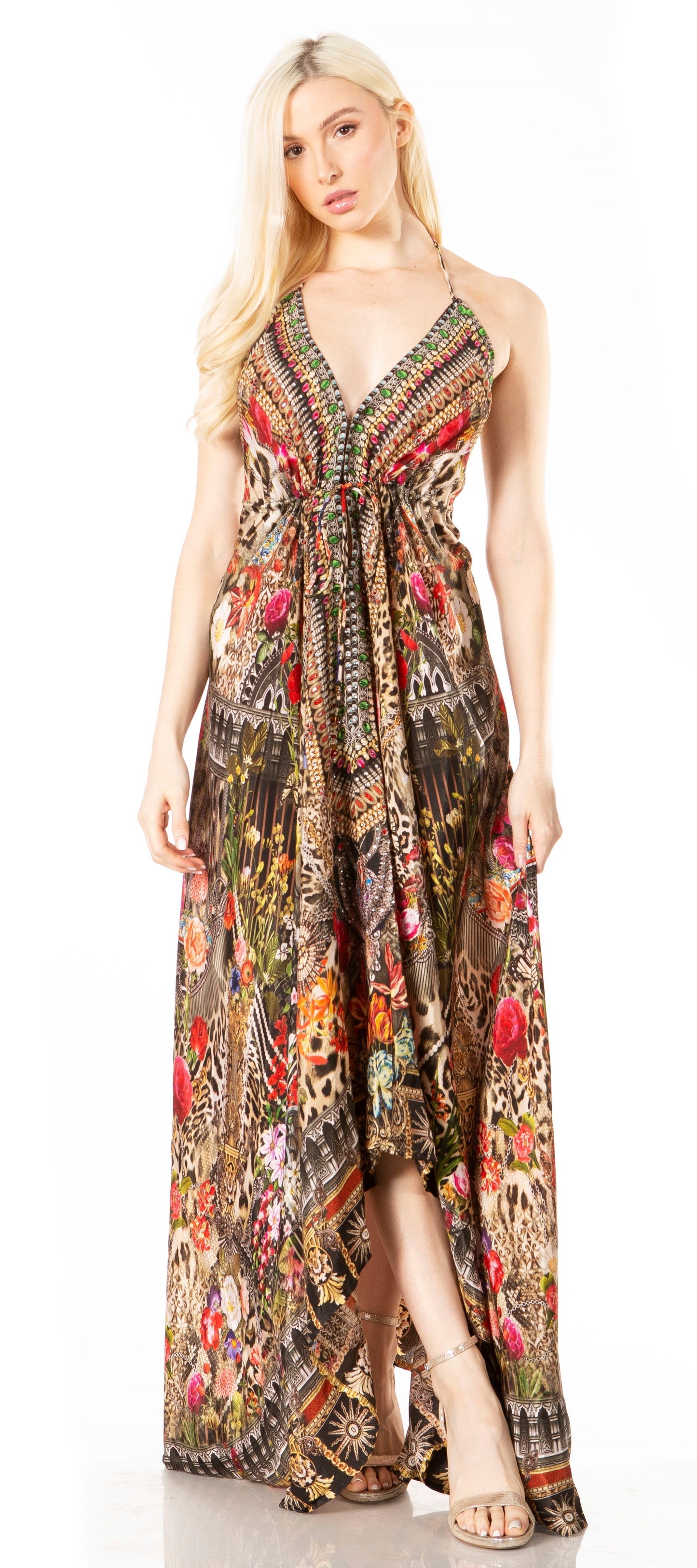 Sakkas Lizi 2 Women's High-Low Halter Maxi Dress for Beach and Vacation Parties - Concordia Style Boutique