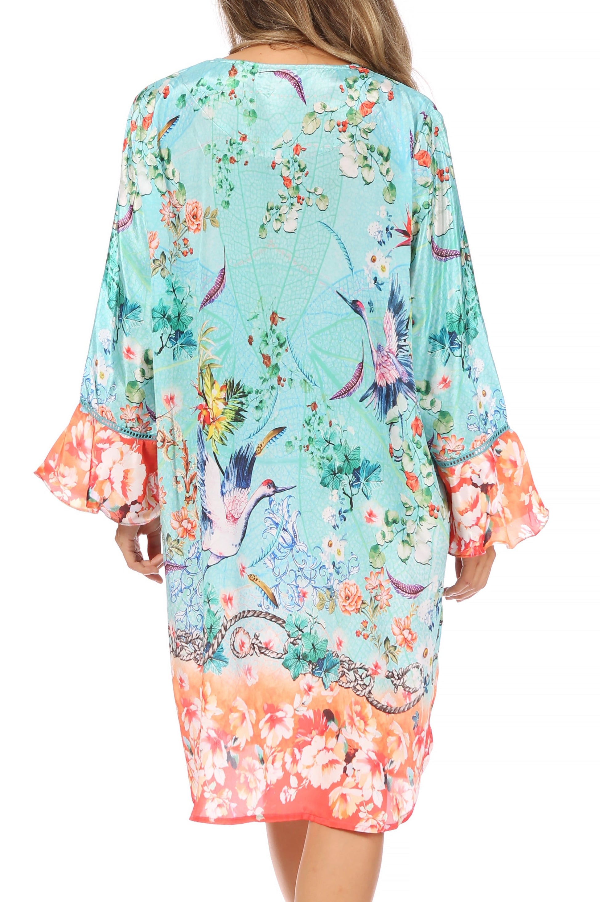 Sakkas Ximena Women's Floral Boho Cocktail Dress Tunic Cover-up V neck Summer - Concordia Style Boutique