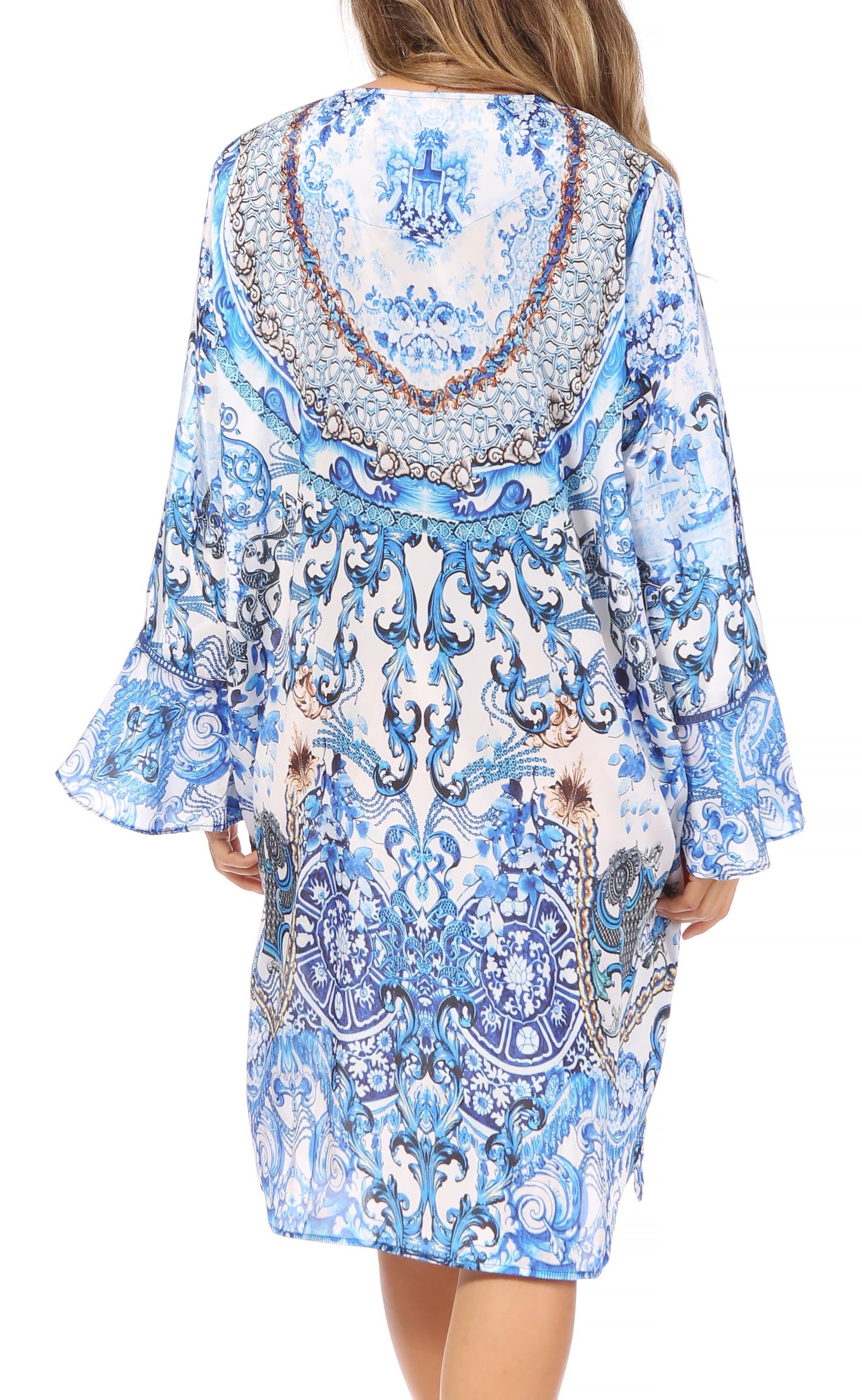 Sakkas Ximena Women's Floral Boho Cocktail Dress Tunic Cover-up V neck Summer - Concordia Style Boutique