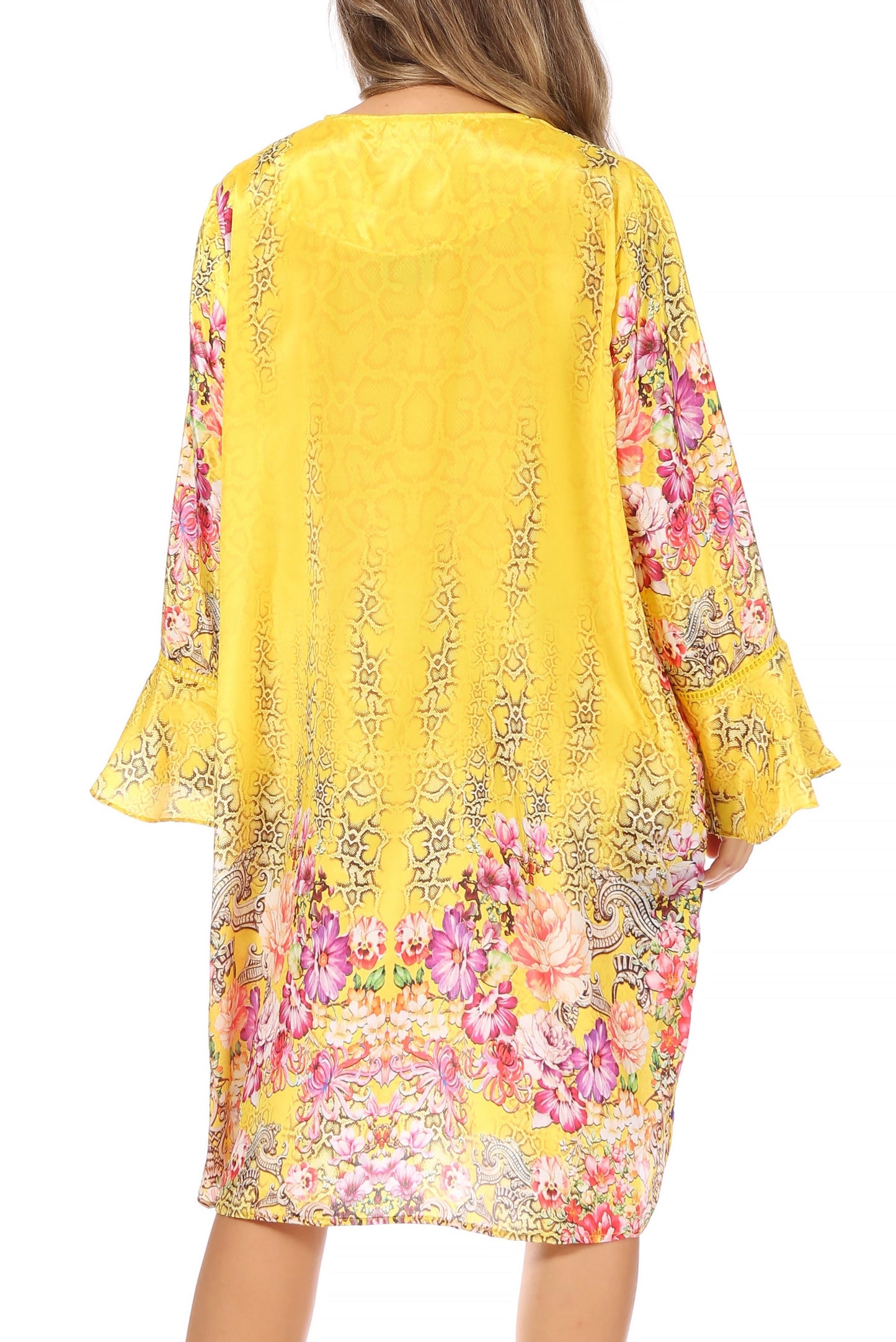 Sakkas Ximena Women's Floral Boho Cocktail Dress Tunic Cover-up V neck Summer - Concordia Style Boutique