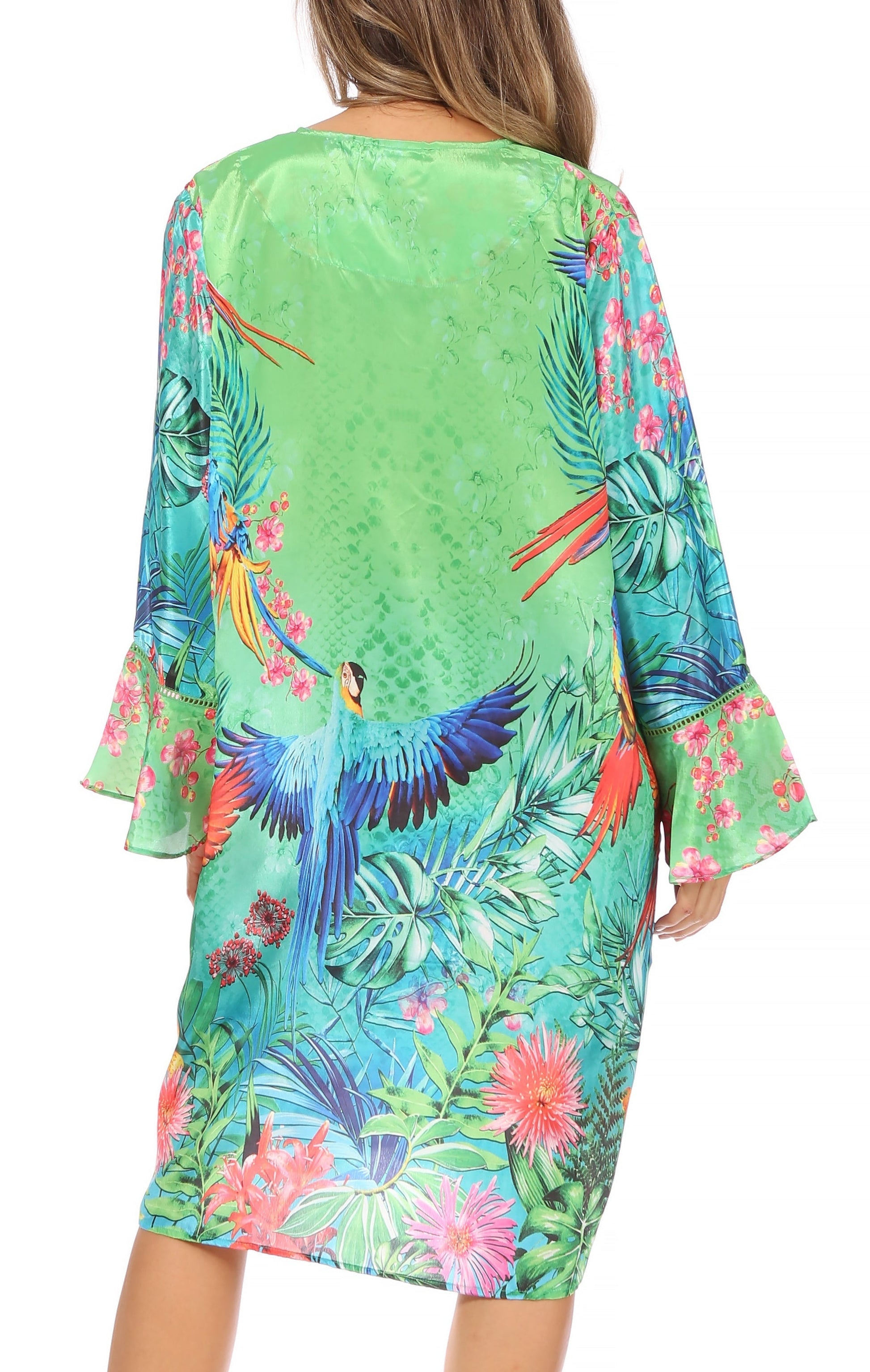 Sakkas Ximena Women's Floral Boho Cocktail Dress Tunic Cover-up V neck Summer - Concordia Style Boutique