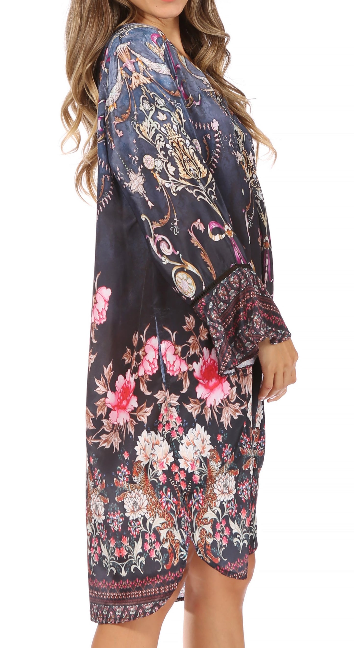 Sakkas Ximena Women's Floral Boho Cocktail Dress Tunic Cover-up V neck Summer - Concordia Style Boutique