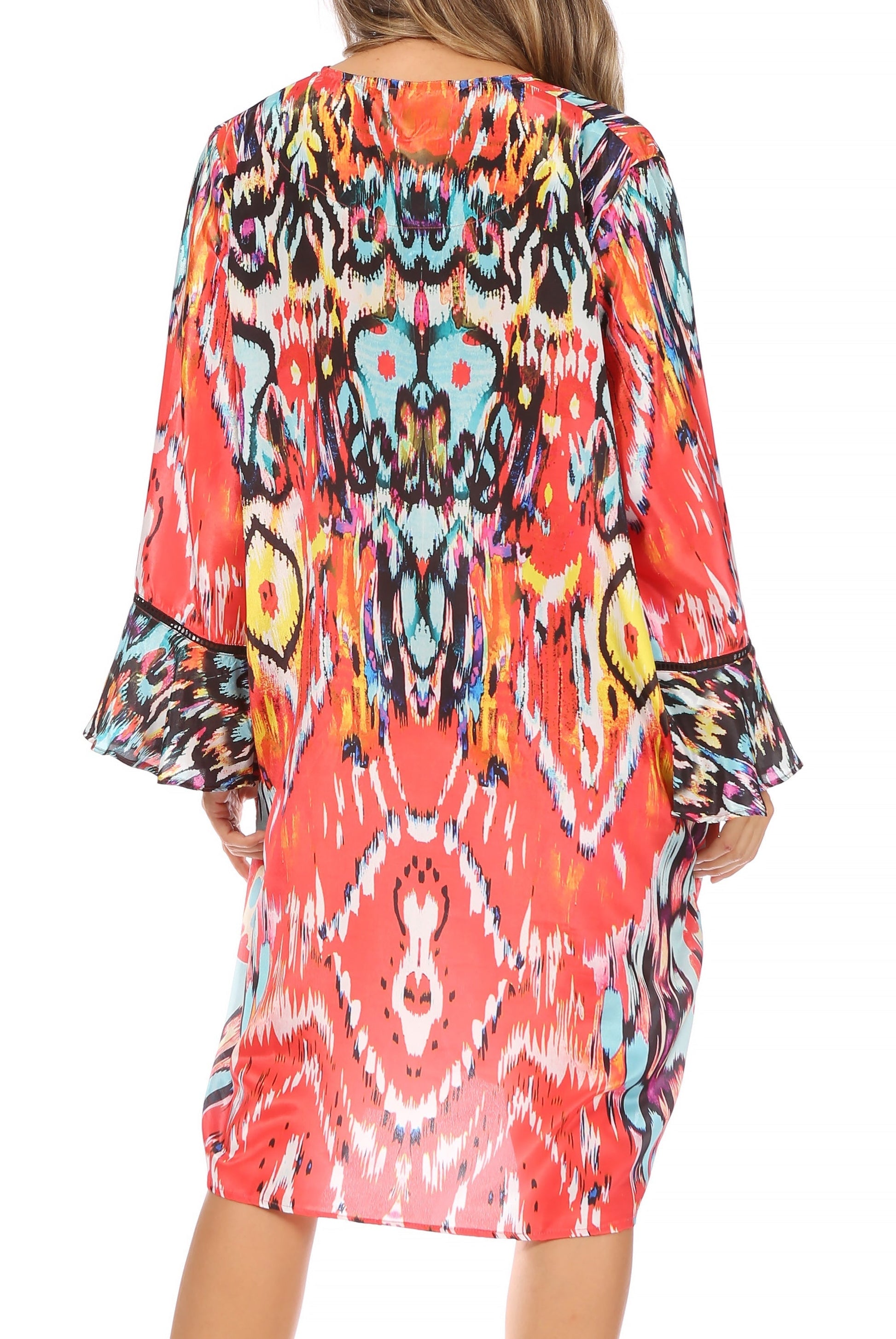 Sakkas Ximena Women's Floral Boho Cocktail Dress Tunic Cover-up V neck Summer - Concordia Style Boutique
