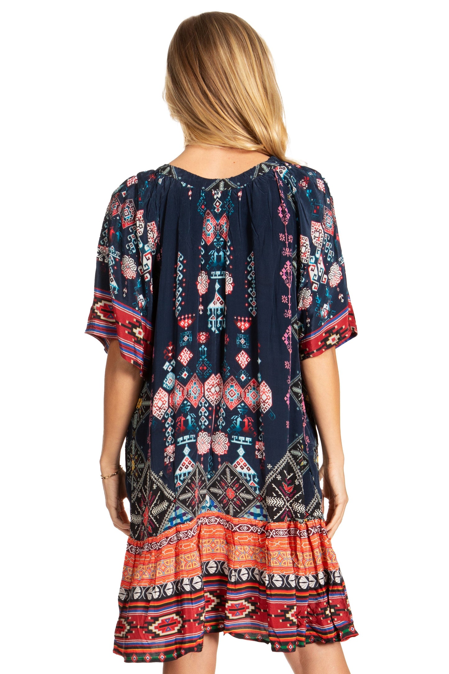 Sakkas Eliza Women's Cocktail Short Sleeve Floral Print Boho Dress Summer Casual - Concordia Style Boutique