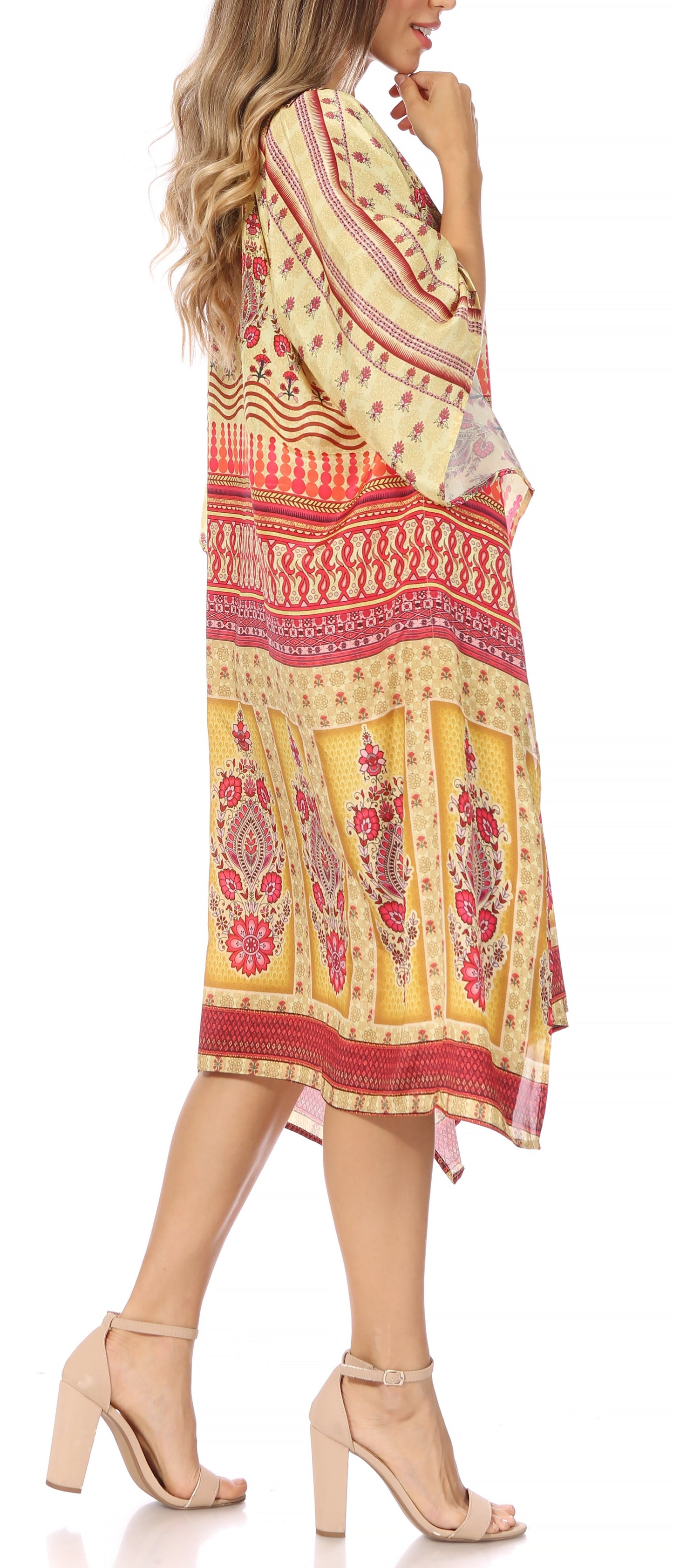 Sakkas MiuMiu Ligthweight Summer Printed Short Caftan Dress / Cover Up - Concordia Style Boutique