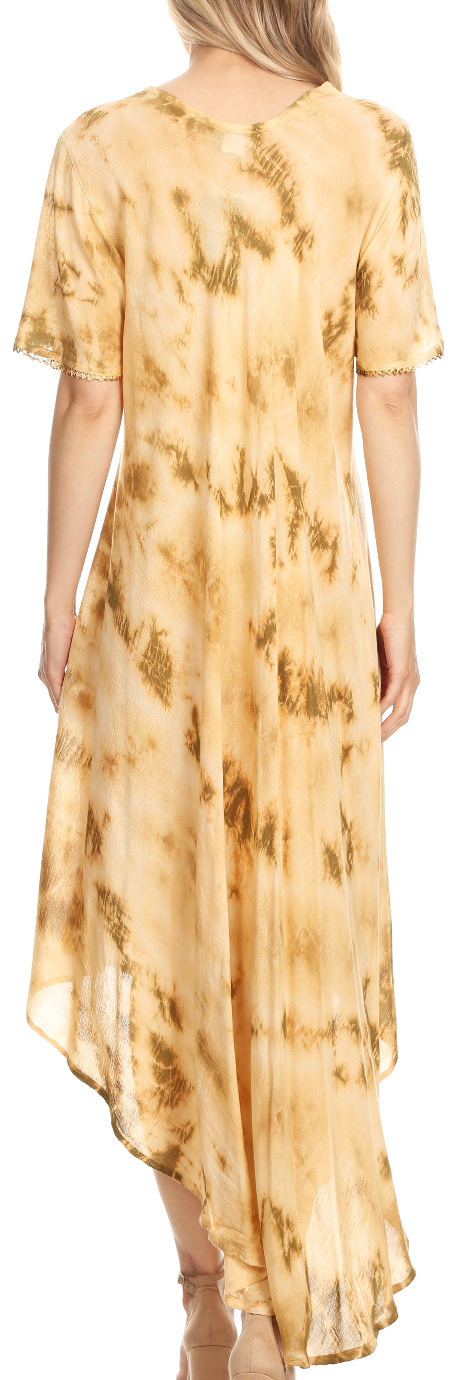 Sakkas Nalani Womens Flowy Caftan Tie Dye Summer Dress Cover up Relax Fit - Concordia Style Boutique