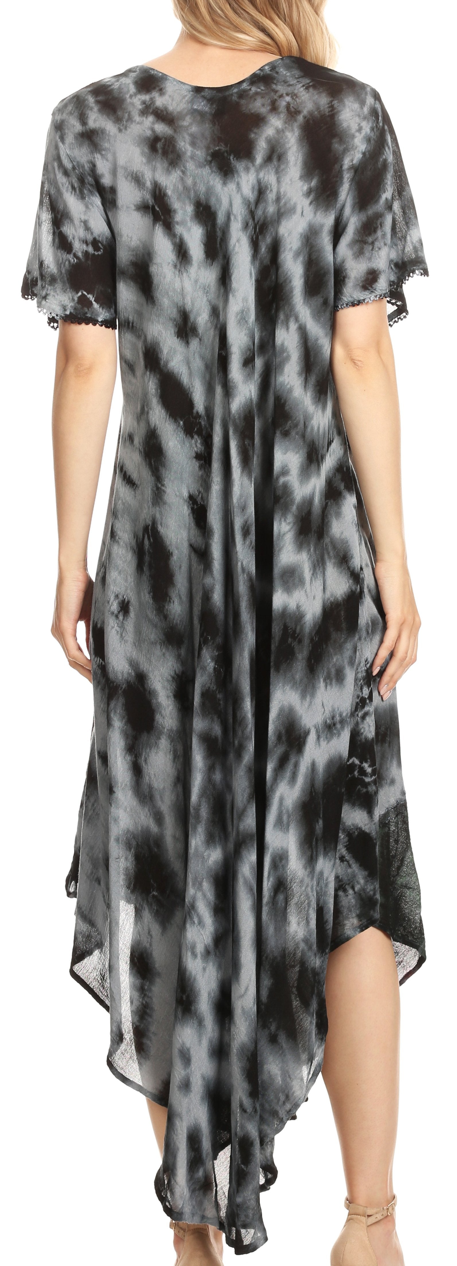 Sakkas Nalani Womens Flowy Caftan Tie Dye Summer Dress Cover up Relax Fit - Concordia Style Boutique