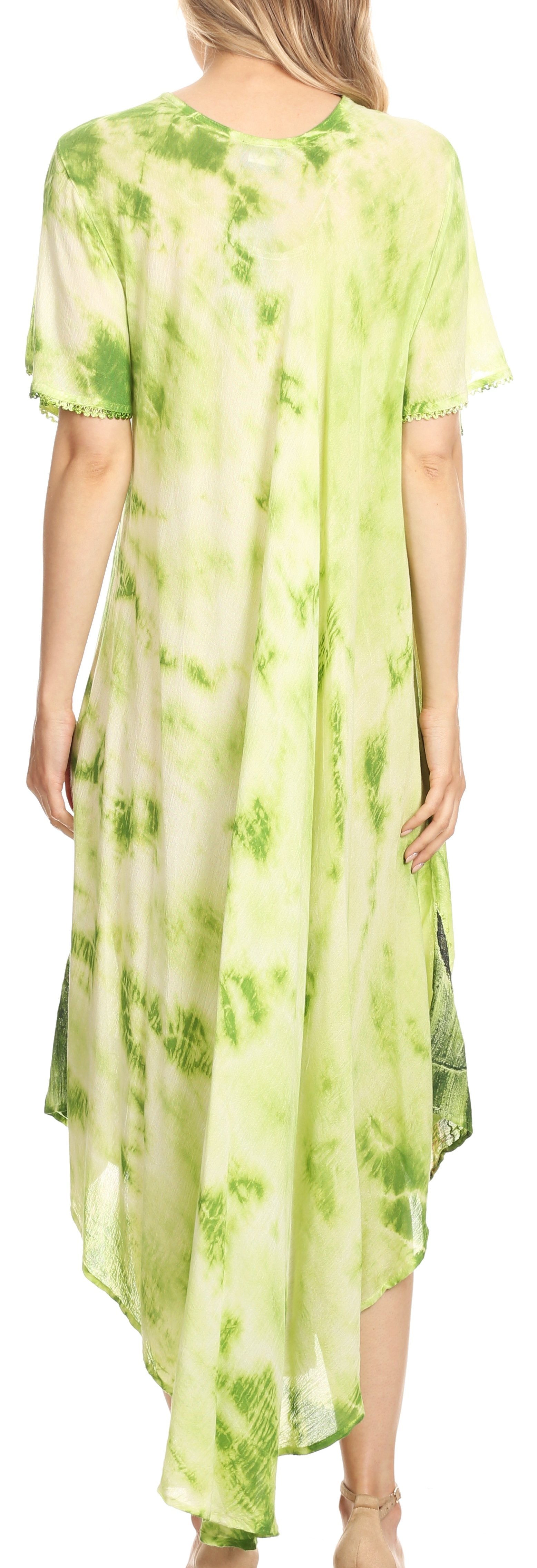 Sakkas Nalani Womens Flowy Caftan Tie Dye Summer Dress Cover up Relax Fit - Concordia Style Boutique