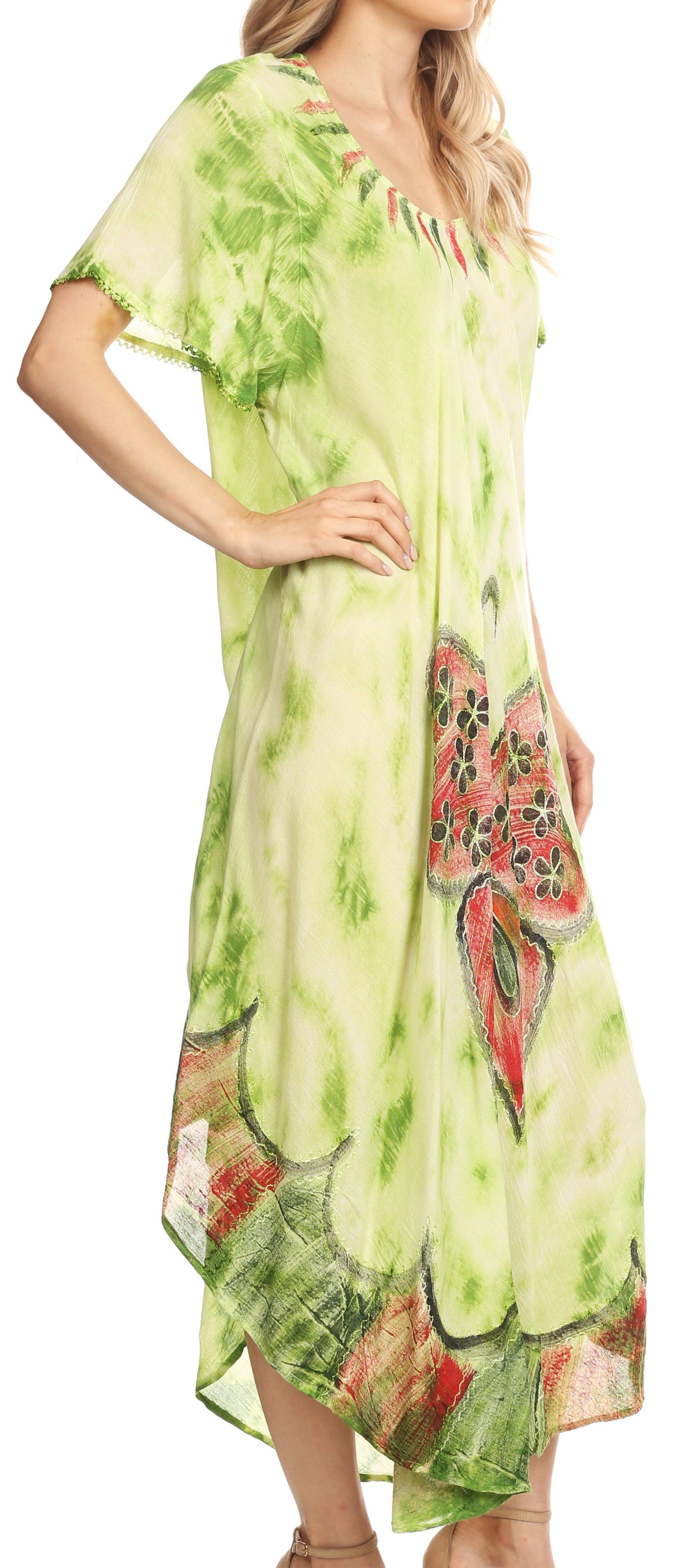 Sakkas Nalani Womens Flowy Caftan Tie Dye Summer Dress Cover up Relax Fit - Concordia Style Boutique