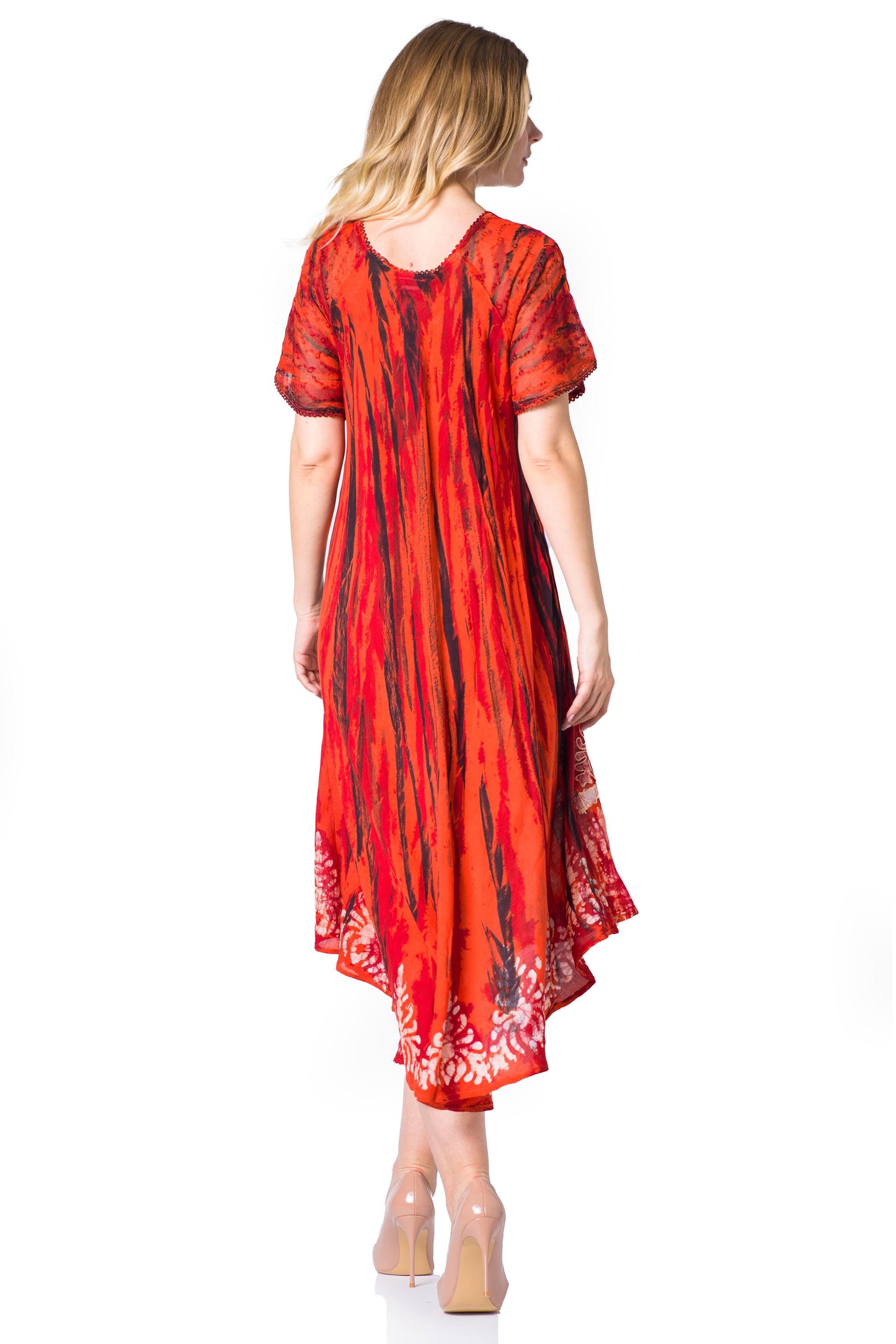 Sakkas Devora Women's Maxi NightGown Caftan Kaftan Dress Tie Dye Batik & Corset - Concordia Style Boutique