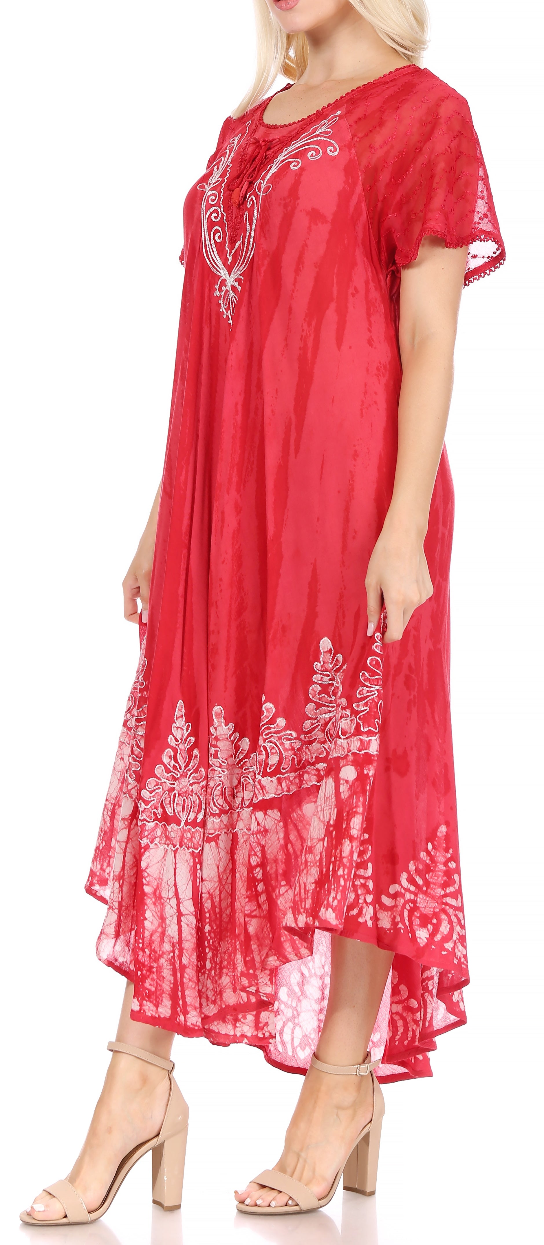 Sakkas Devora Women's Maxi NightGown Caftan Kaftan Dress Tie Dye Batik & Corset - Concordia Style Boutique