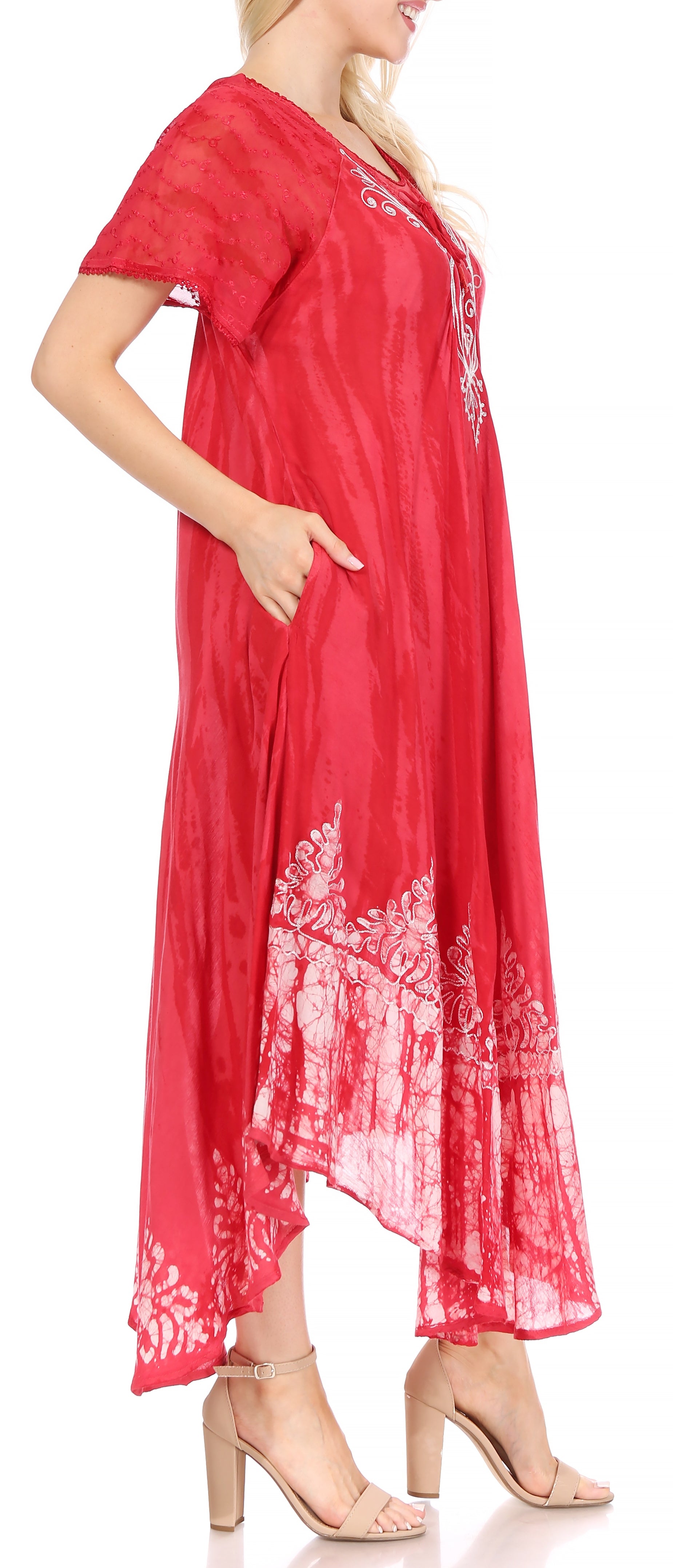 Sakkas Devora Women's Maxi NightGown Caftan Kaftan Dress Tie Dye Batik & Corset - Concordia Style Boutique