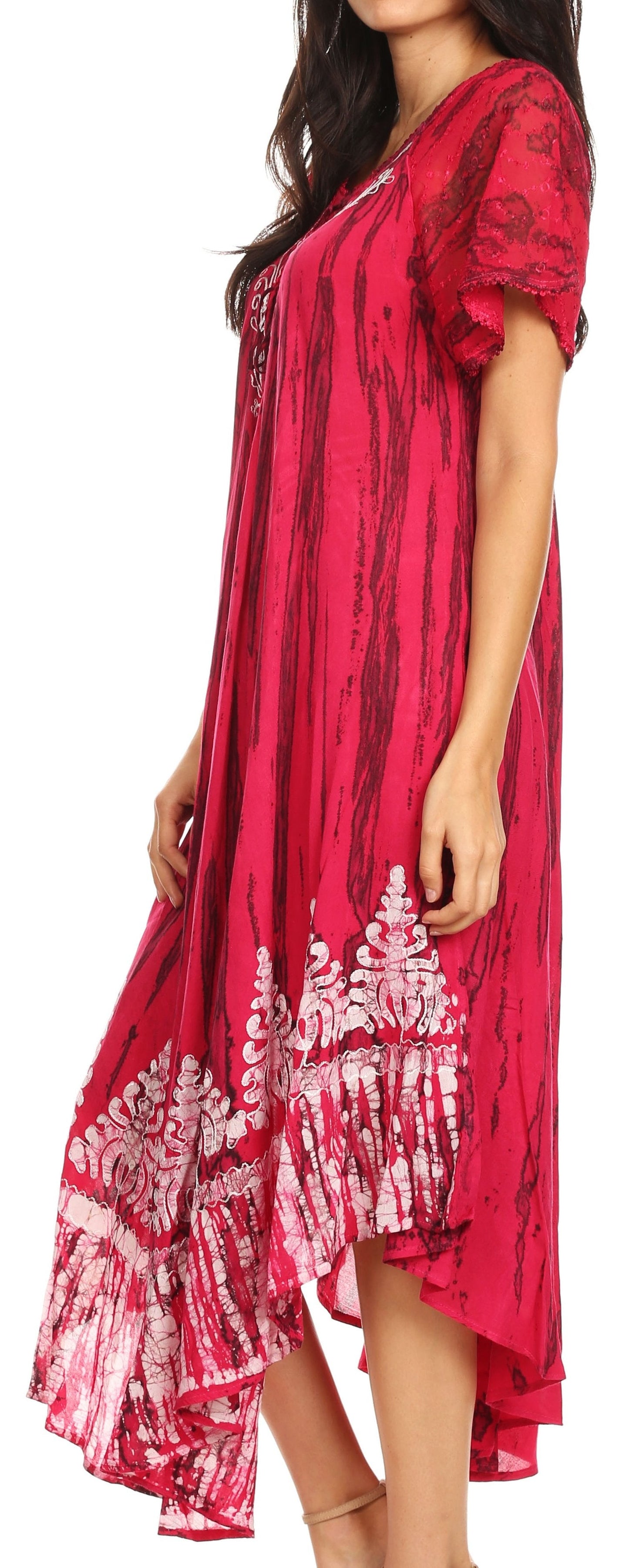 Sakkas Devora Women's Maxi NightGown Caftan Kaftan Dress Tie Dye Batik & Corset - Concordia Style Boutique
