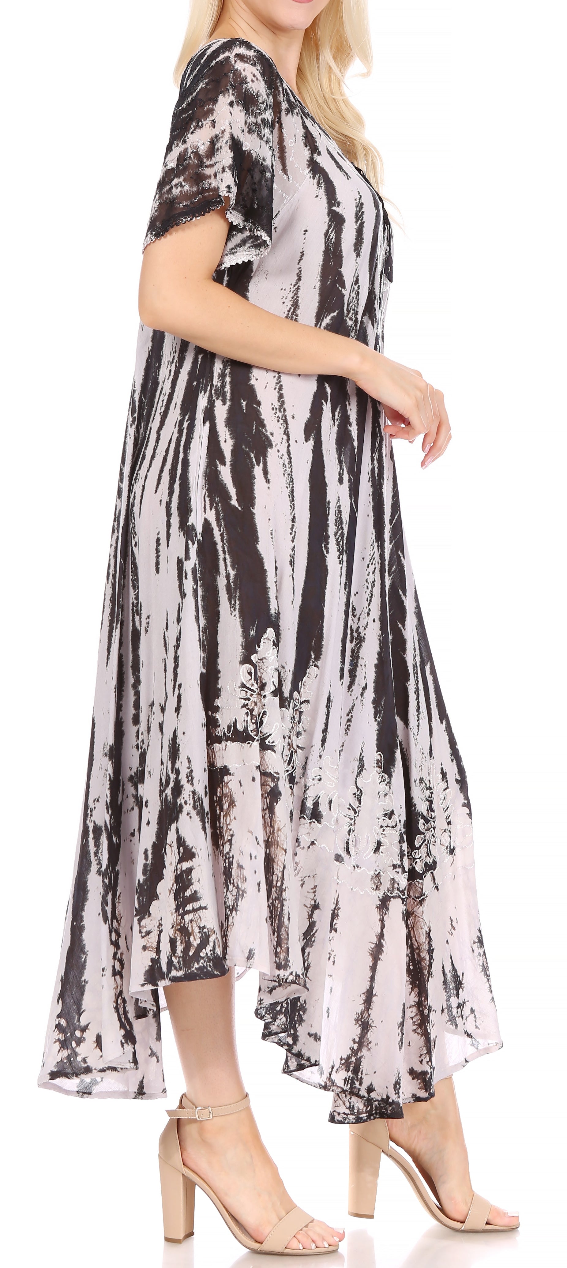 Sakkas Devora Women's Maxi NightGown Caftan Kaftan Dress Tie Dye Batik & Corset - Concordia Style Boutique
