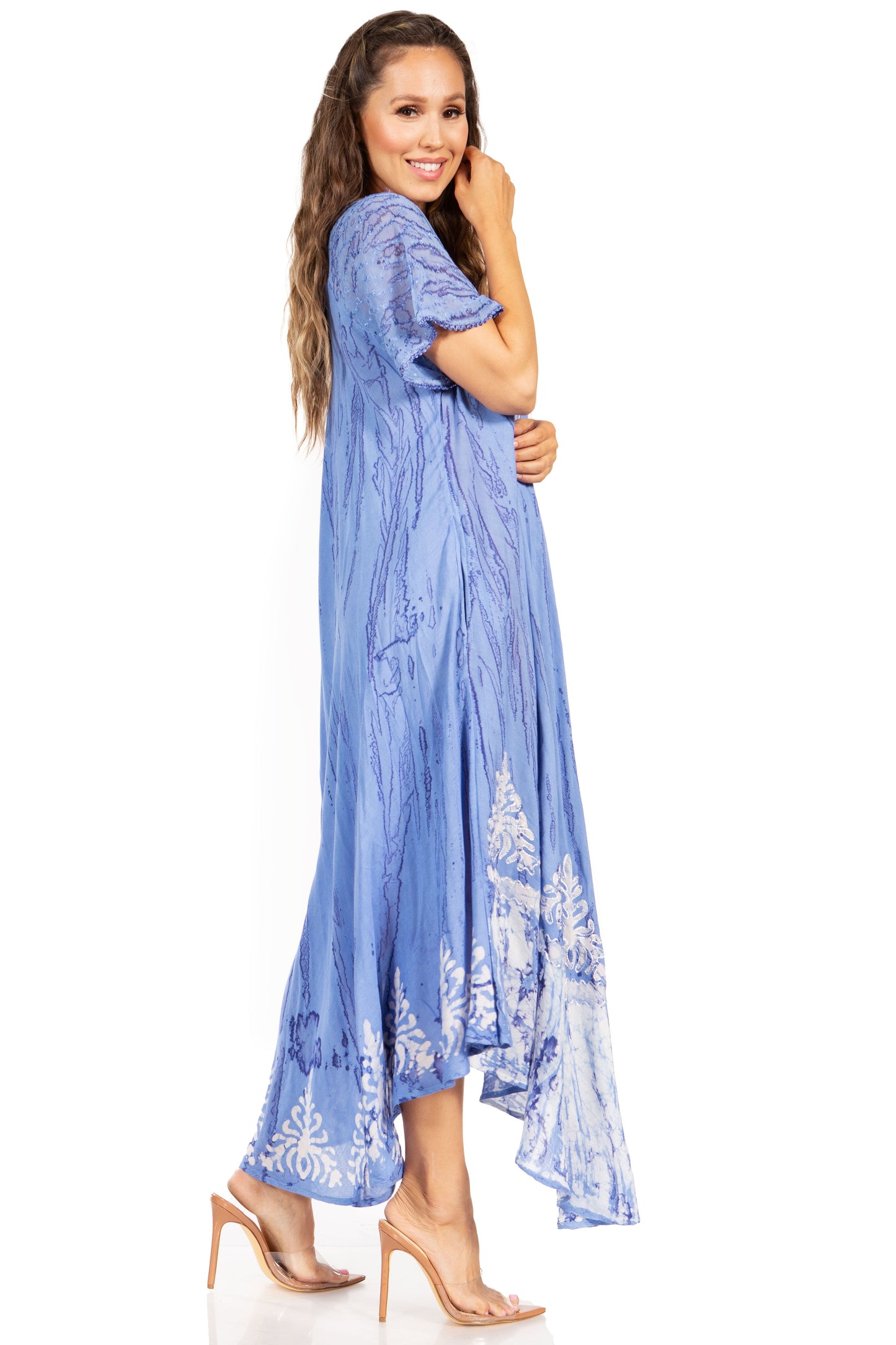 Sakkas Devora Women's Maxi NightGown Caftan Kaftan Dress Tie Dye Batik & Corset - Concordia Style Boutique