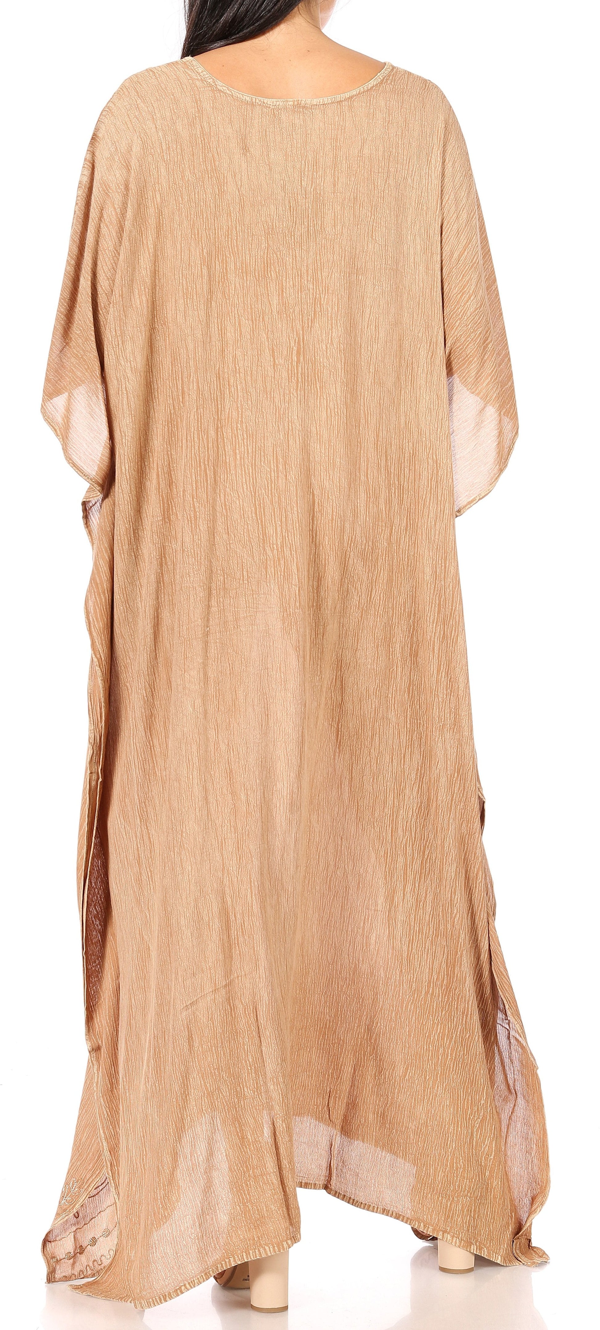 Sakkas Favi Womens Casual Long Maxi Dress Caftan Cover Up Loungewear in Rayon - Concordia Style Boutique