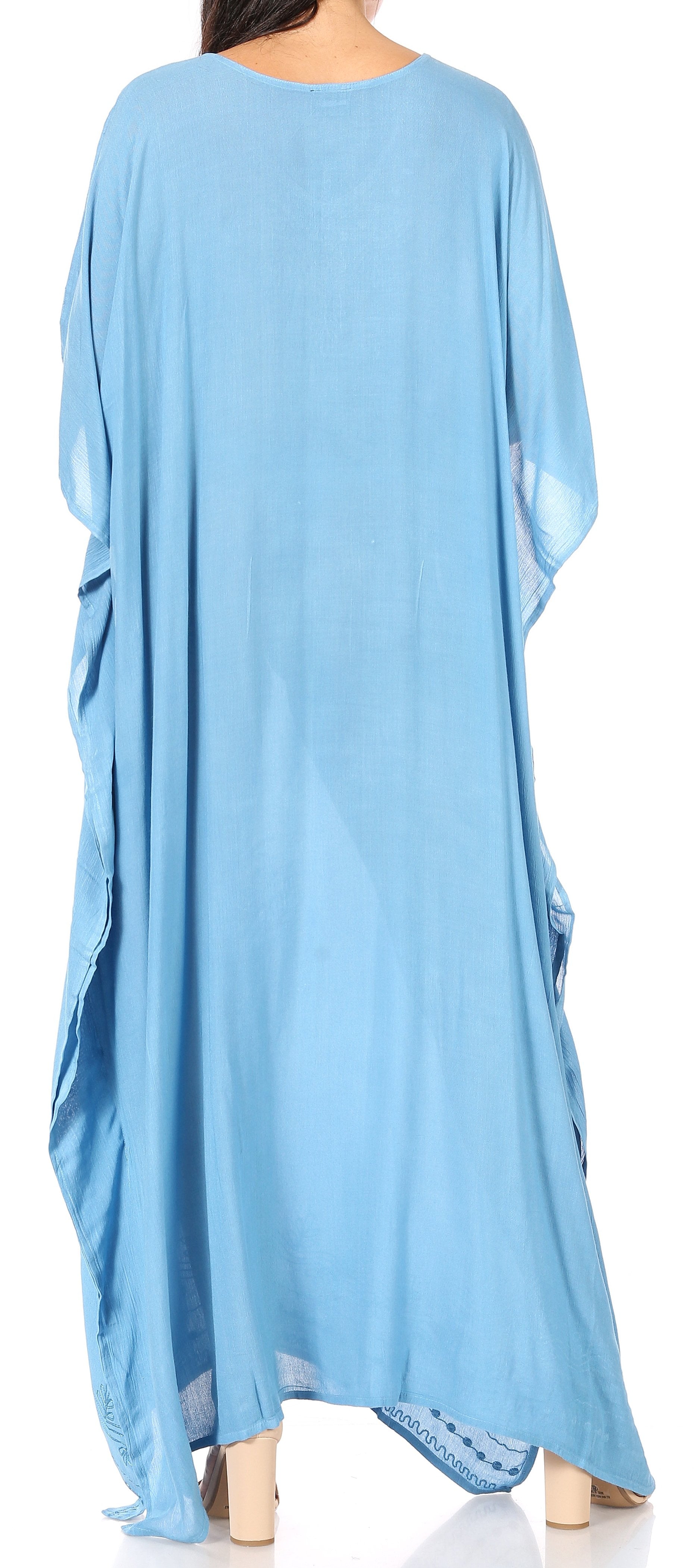 Sakkas Favi Womens Casual Long Maxi Dress Caftan Cover Up Loungewear in Rayon - Concordia Style Boutique