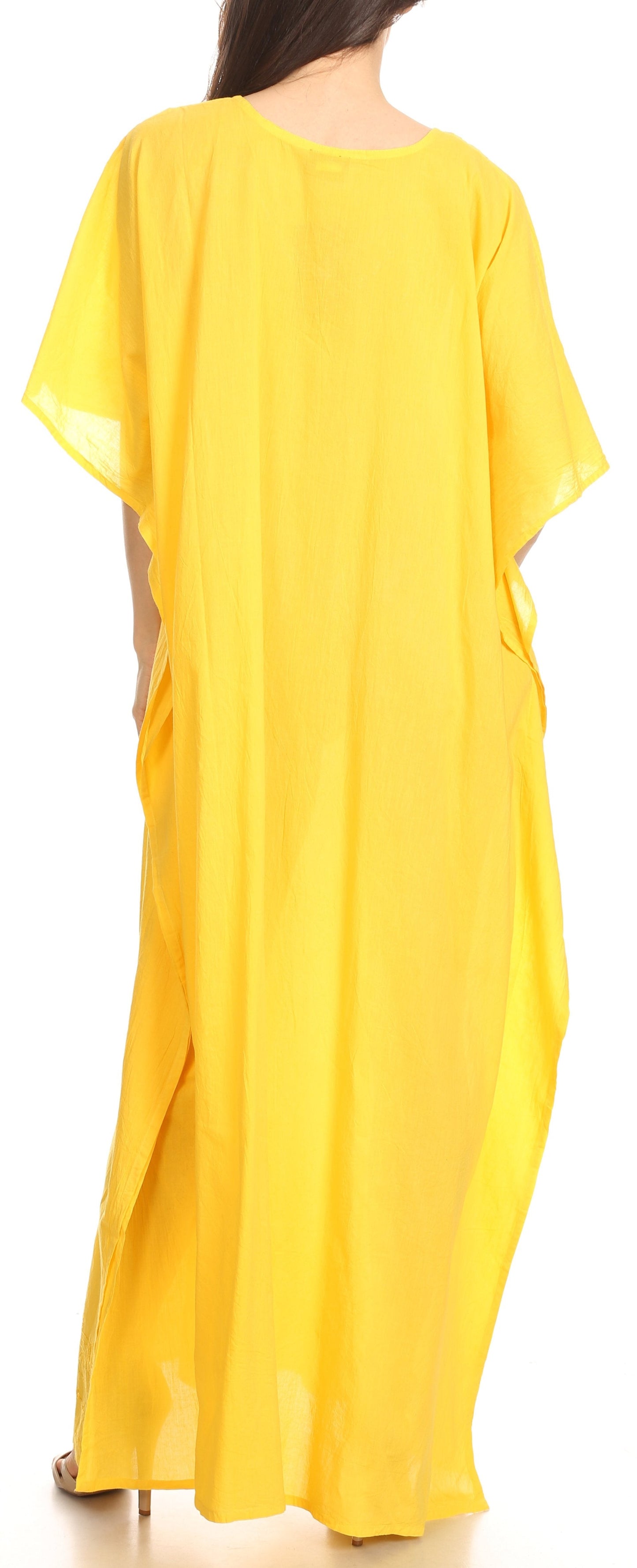 Sakkas Favi Womens Casual Long Maxi Dress Caftan Cover Up Loungewear in Rayon - Concordia Style Boutique