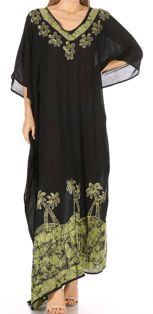 Sakkas Leonor Women's Boho Casual Long Maxi Caftan Dress Kaftan Cover-up LougeWear - Concordia Style Boutique