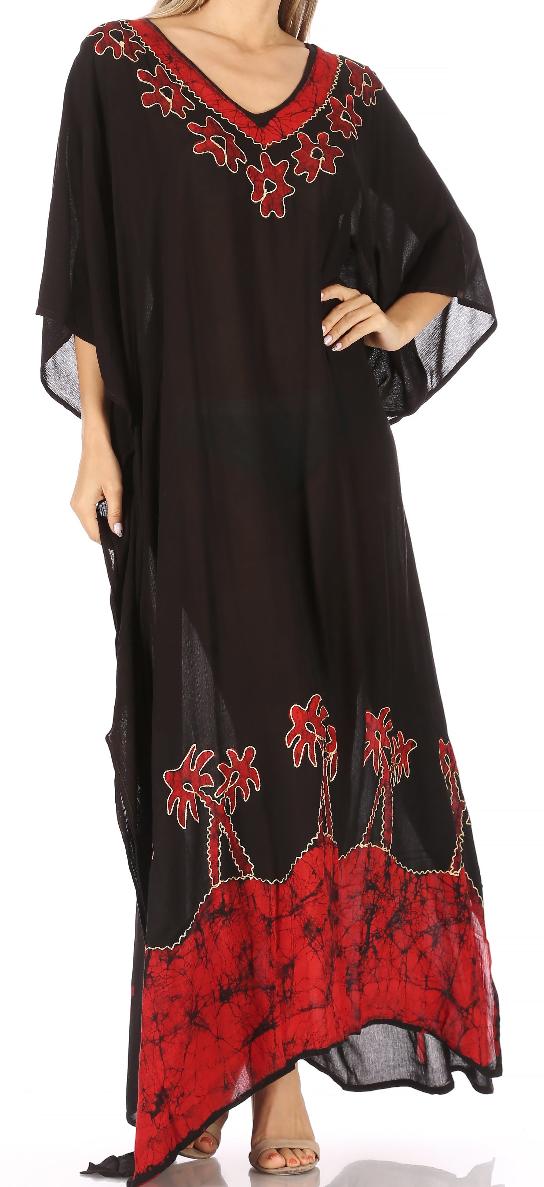Sakkas Leonor Women's Boho Casual Long Maxi Caftan Dress Kaftan Cover-up LougeWear - Concordia Style Boutique