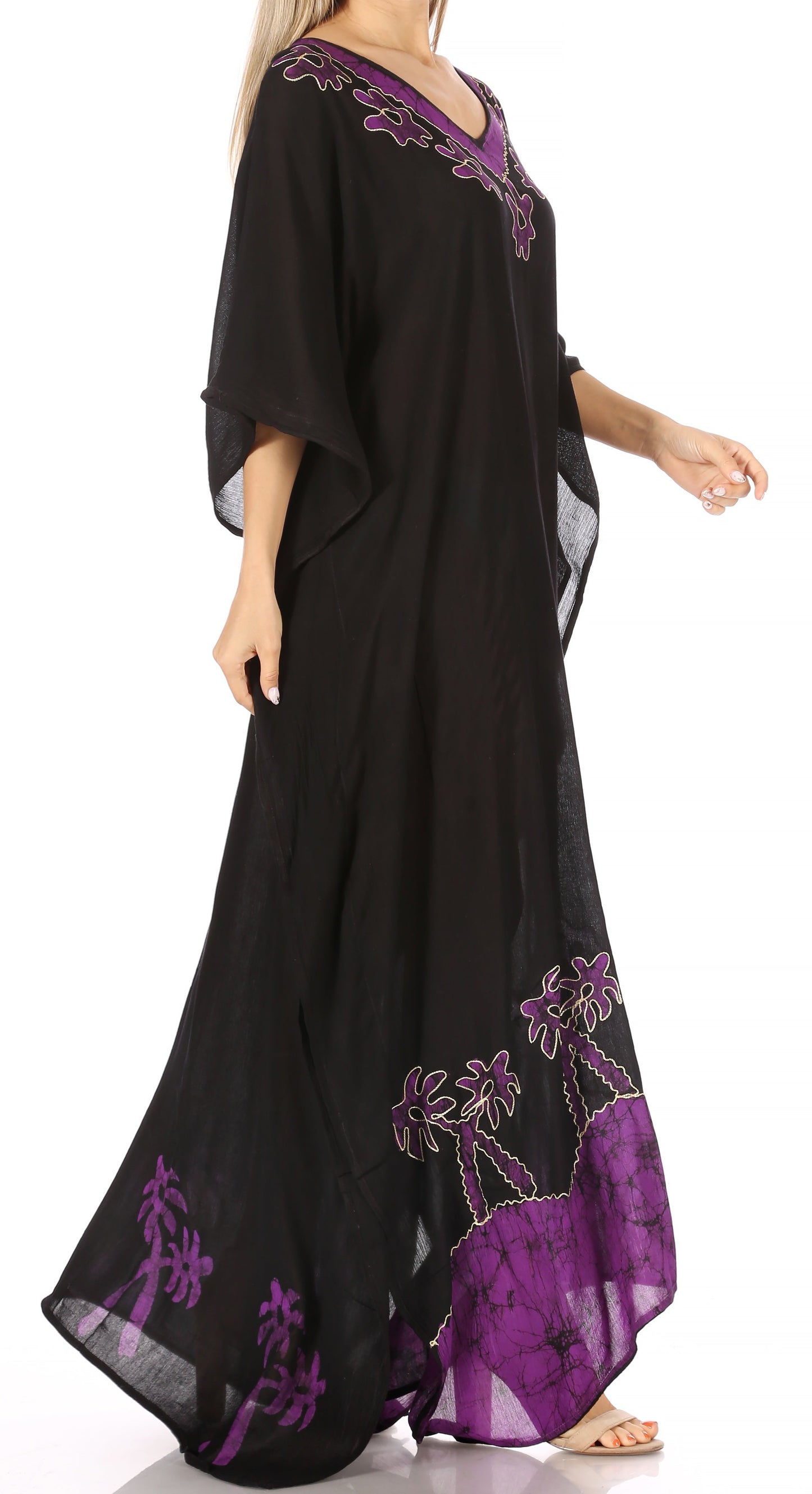 Sakkas Leonor Women's Boho Casual Long Maxi Caftan Dress Kaftan Cover-up LougeWear - Concordia Style Boutique