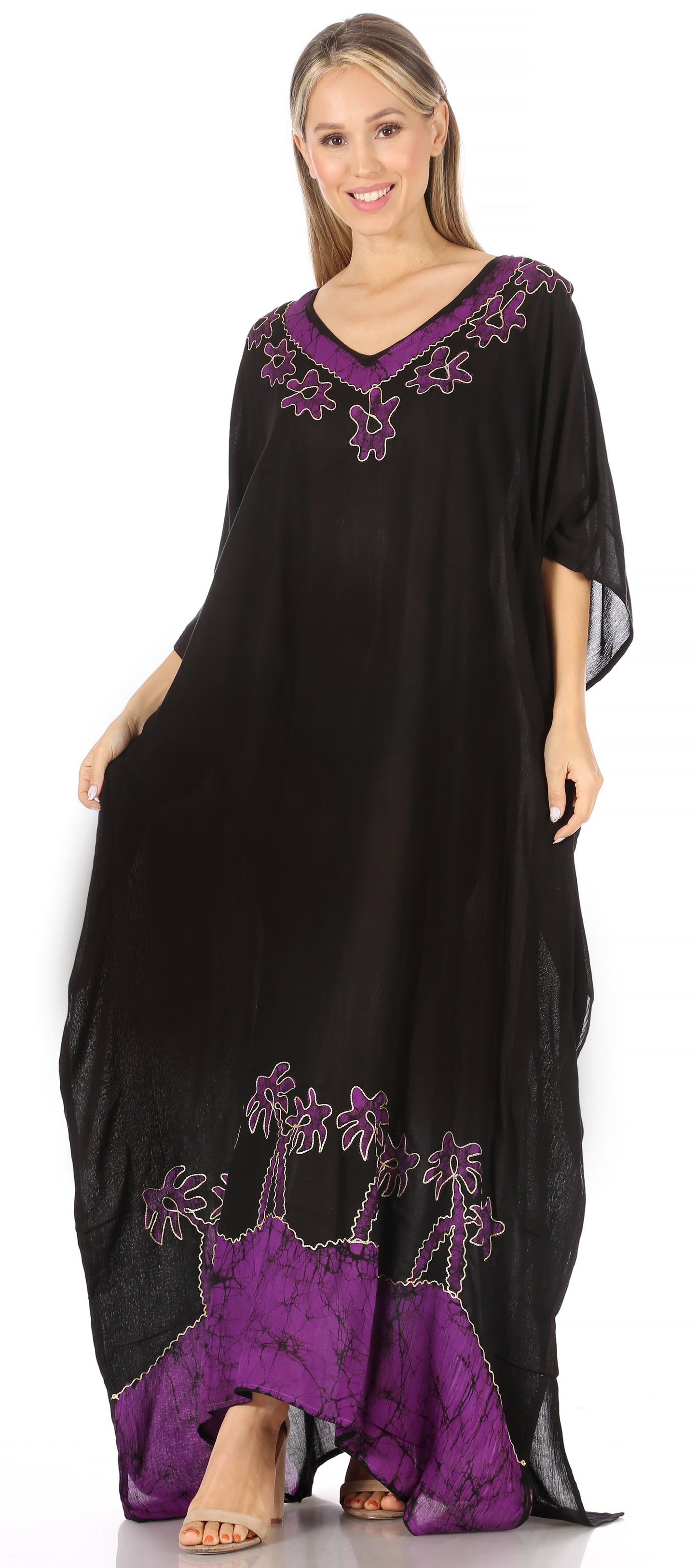 Sakkas Leonor Women's Boho Casual Long Maxi Caftan Dress Kaftan Cover-up LougeWear - Concordia Style Boutique