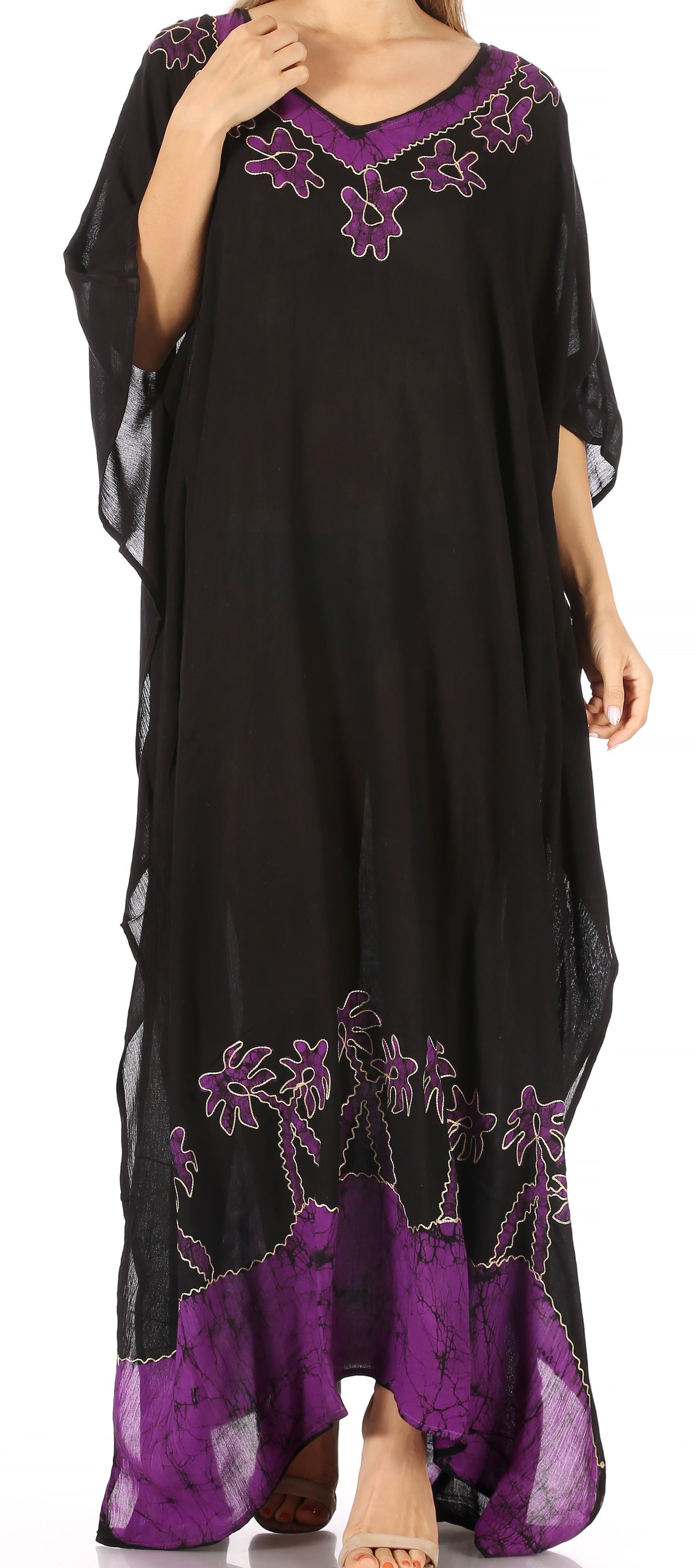 Sakkas Leonor Women's Boho Casual Long Maxi Caftan Dress Kaftan Cover-up LougeWear - Concordia Style Boutique