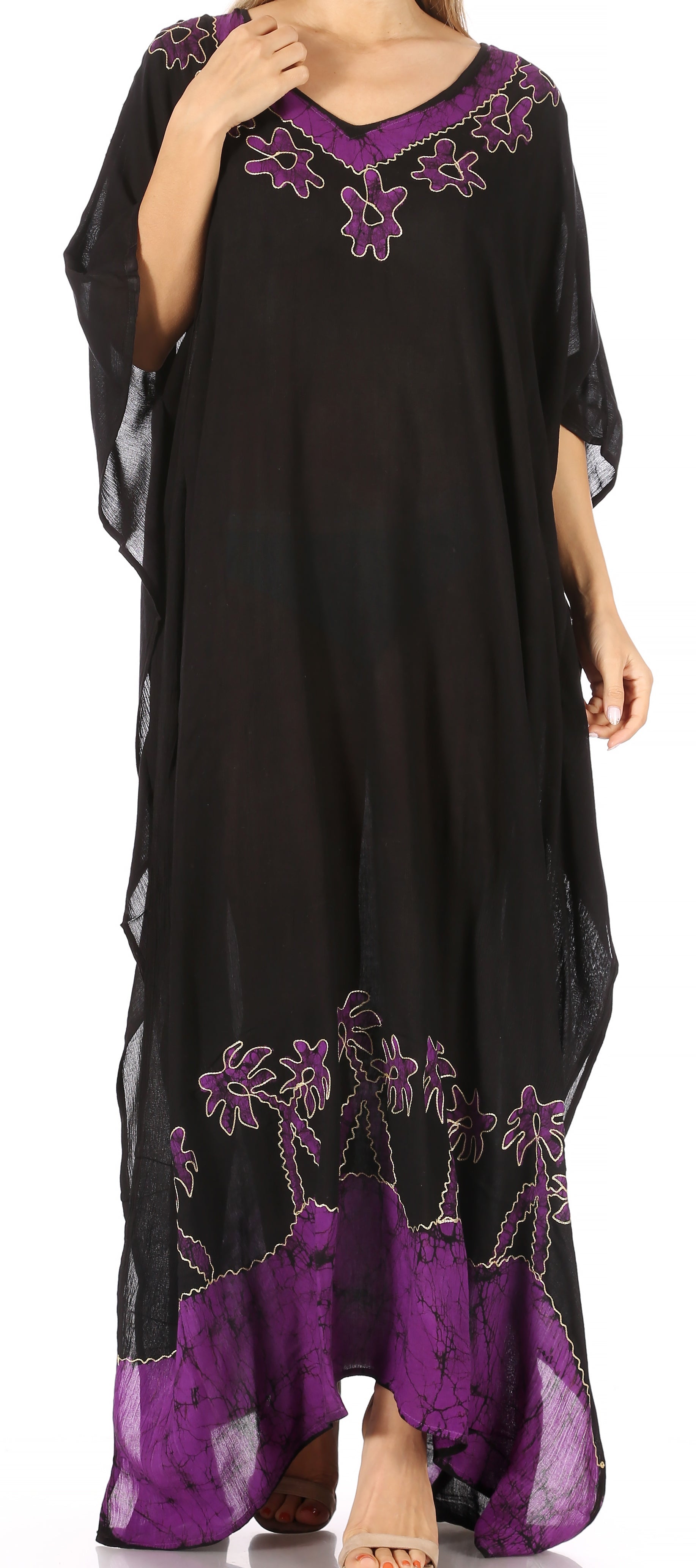Sakkas Leonor Women's Boho Casual Long Maxi Caftan Dress Kaftan Cover-up LougeWear - Concordia Style Boutique